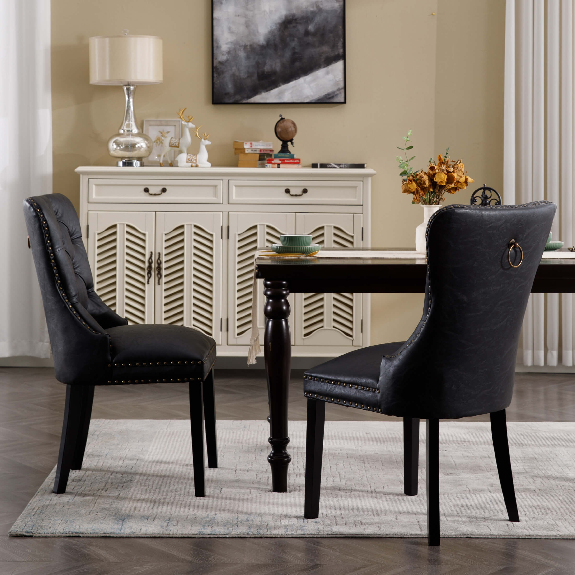 Kmax Mufted Leather Dining Chairs Set of 2 - 1029DC