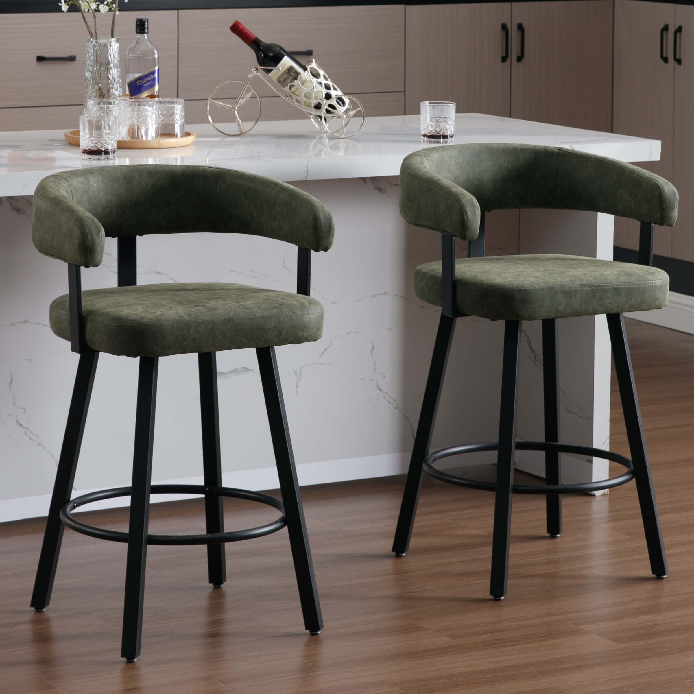 EALSON 25.5"  Open Back Bar Stools Set of 2 - 2008CS