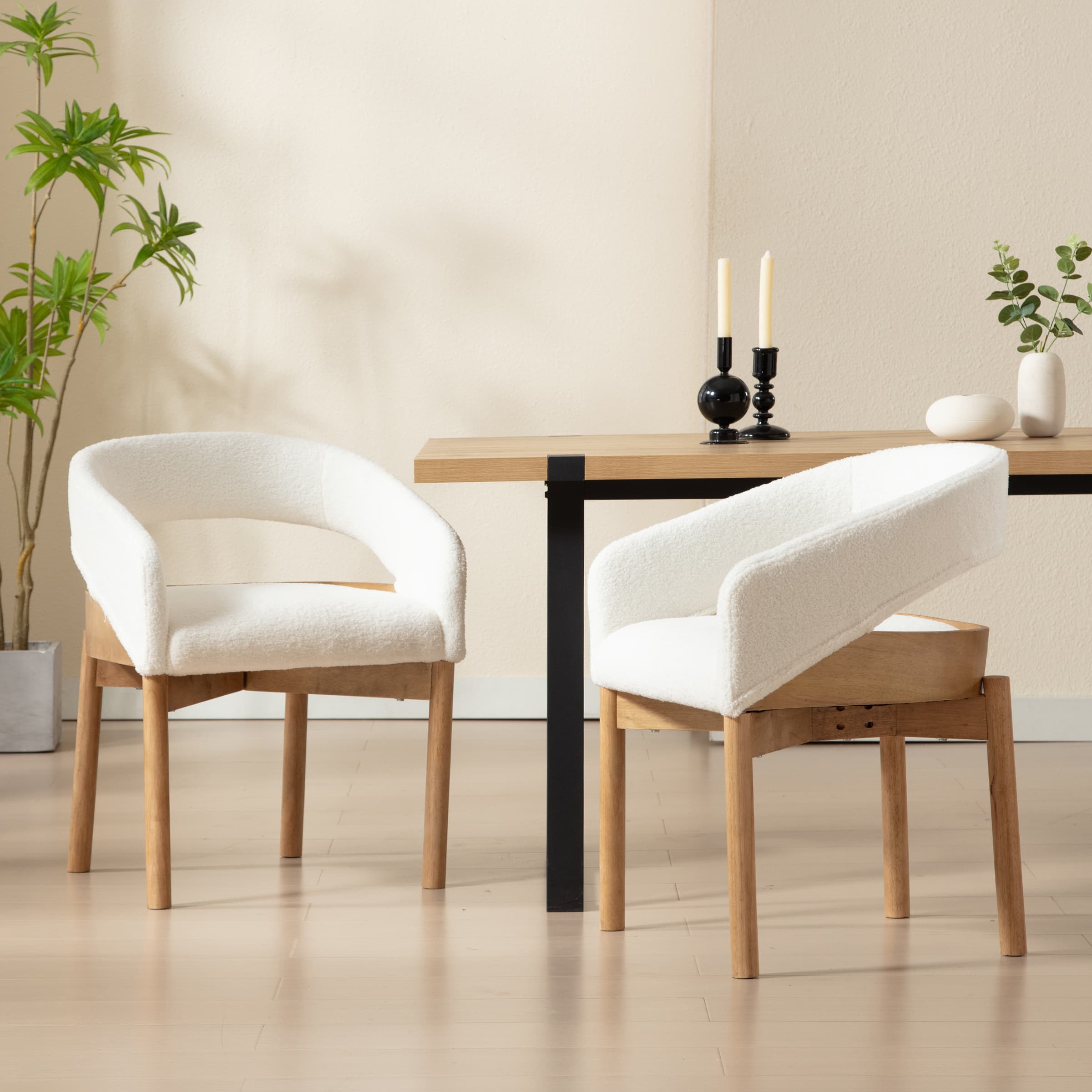 EALSON Open Curved Back Dining Chairs Set of 2 - 1999DC