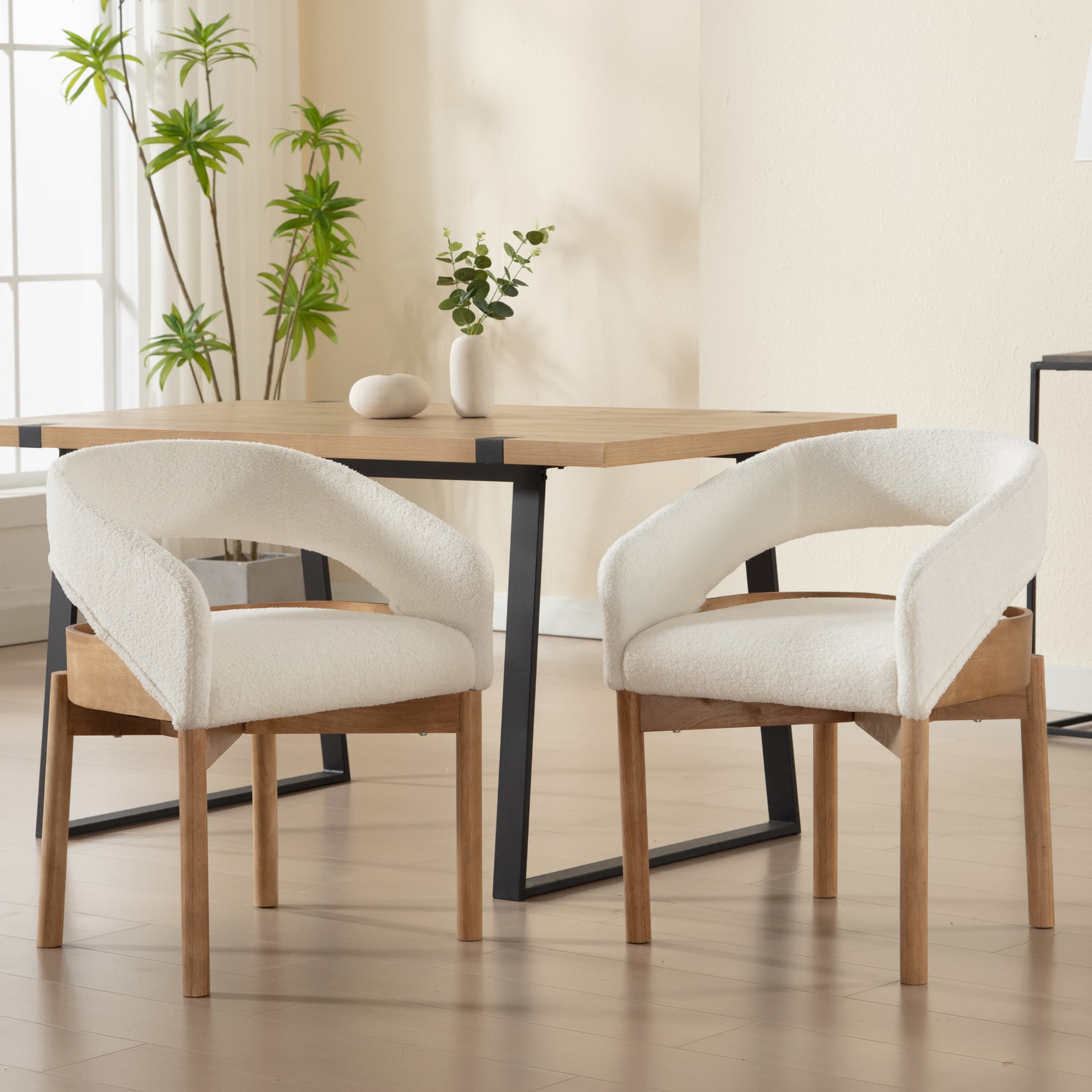 EALSON Open Curved Back Dining Chairs Set of 2 - 1999DC