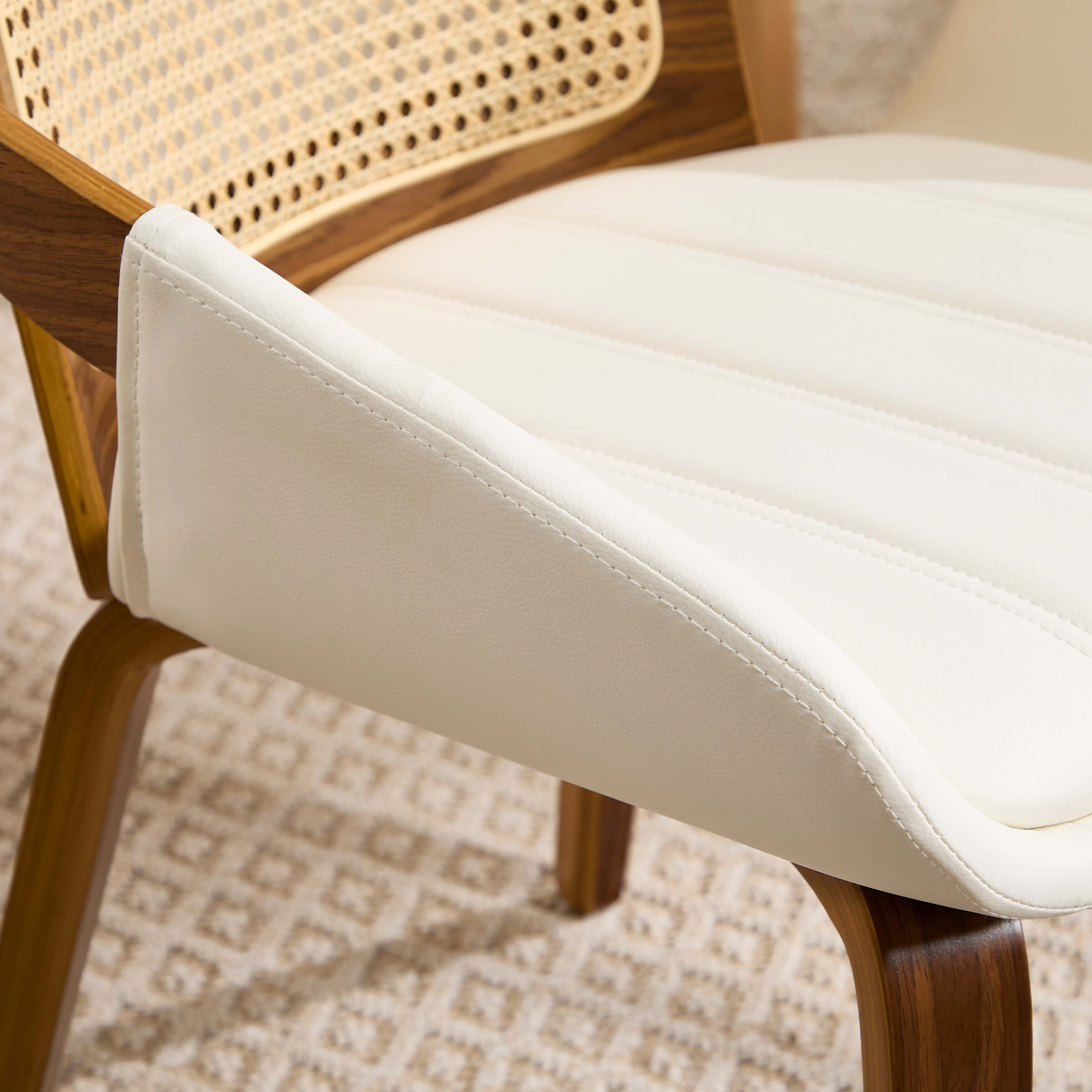 Seat and back cushion close-up