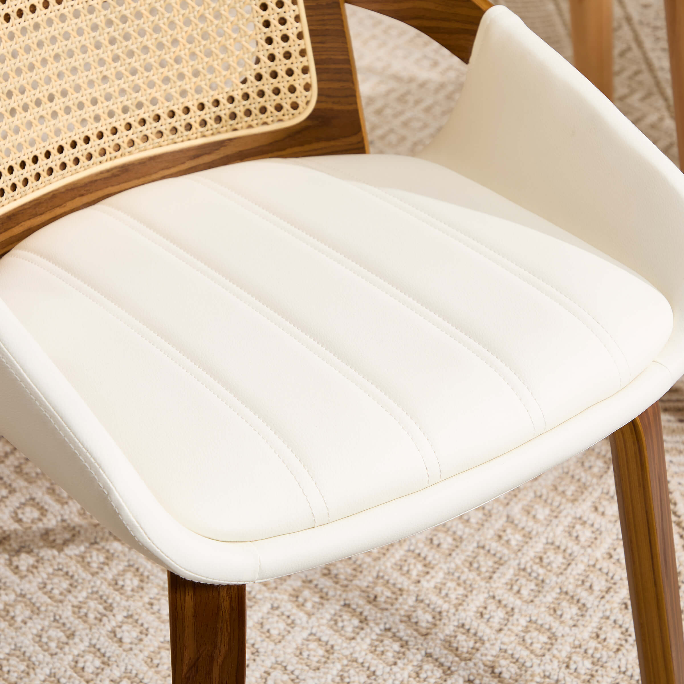 White upholstered seat