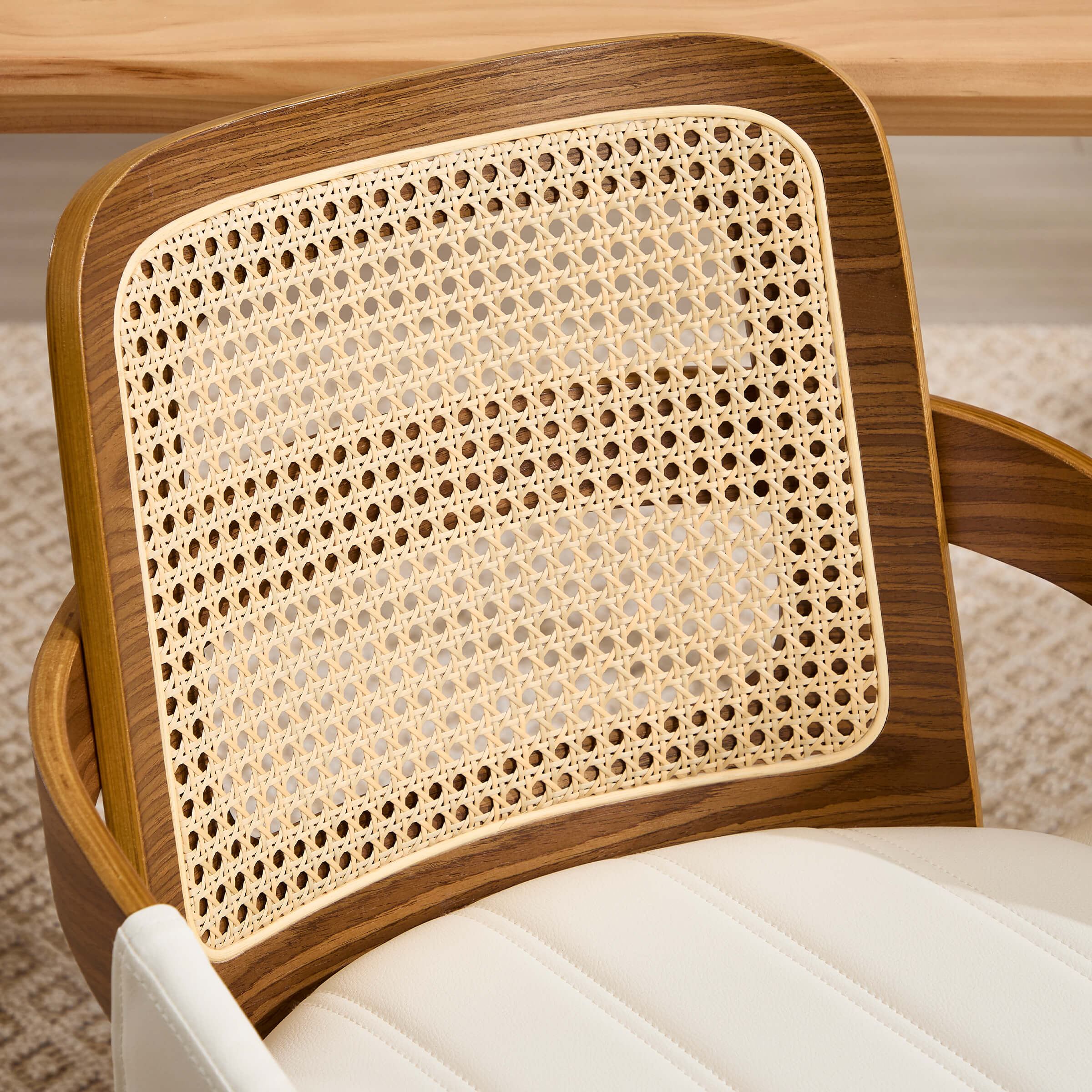 Rattan backrest close-up