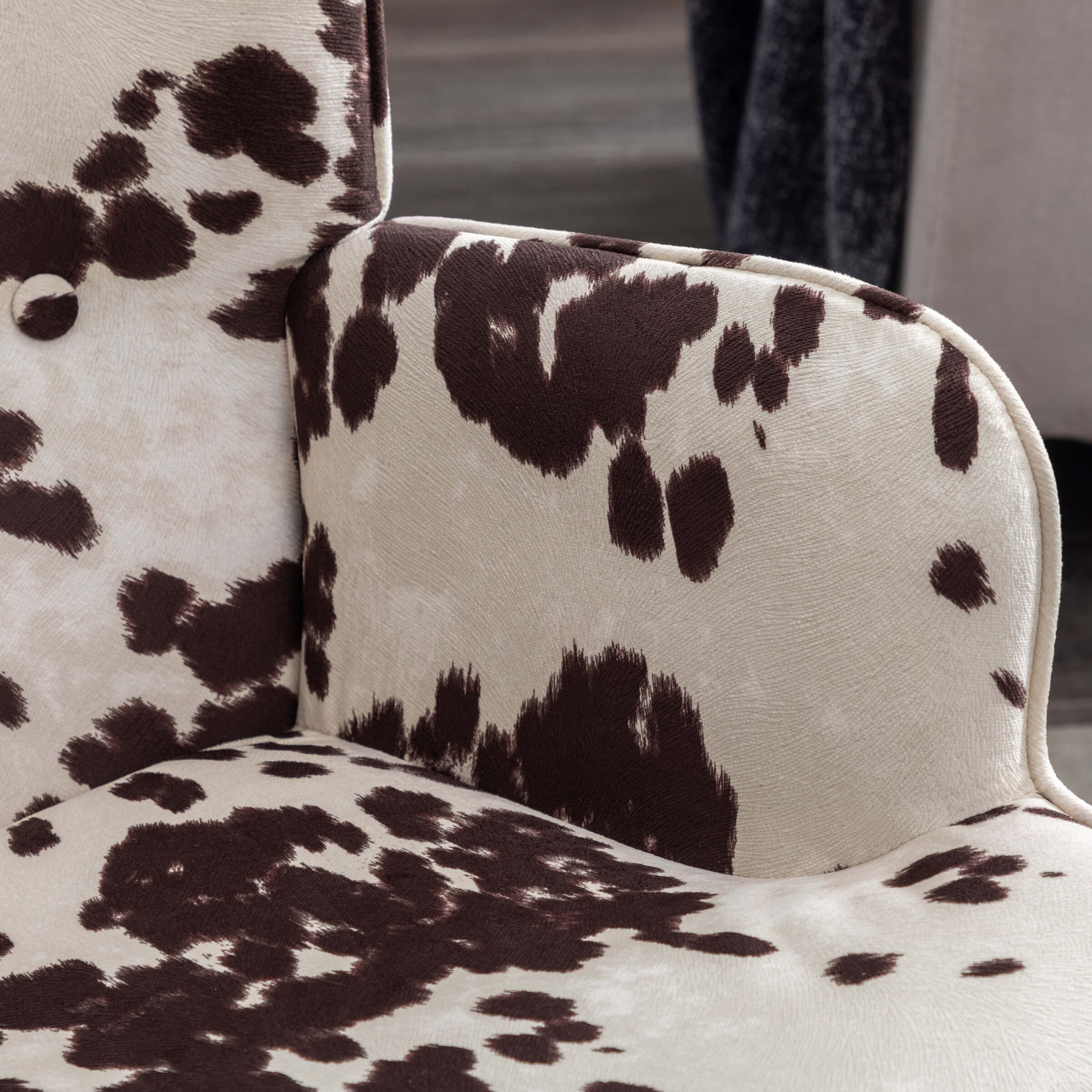 EALSON Rocking Tufted Wingback Fabric Upholstered Rocker Chair 1 PCS - 8901
