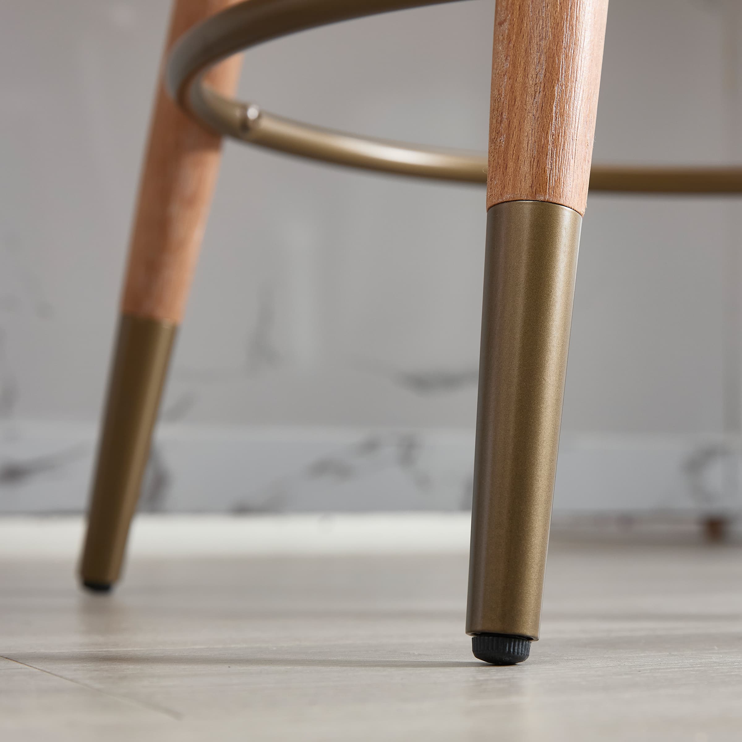 EALSON Swivel Natural Legs Counter Height Bar Stools Set of 2 -3115CS
