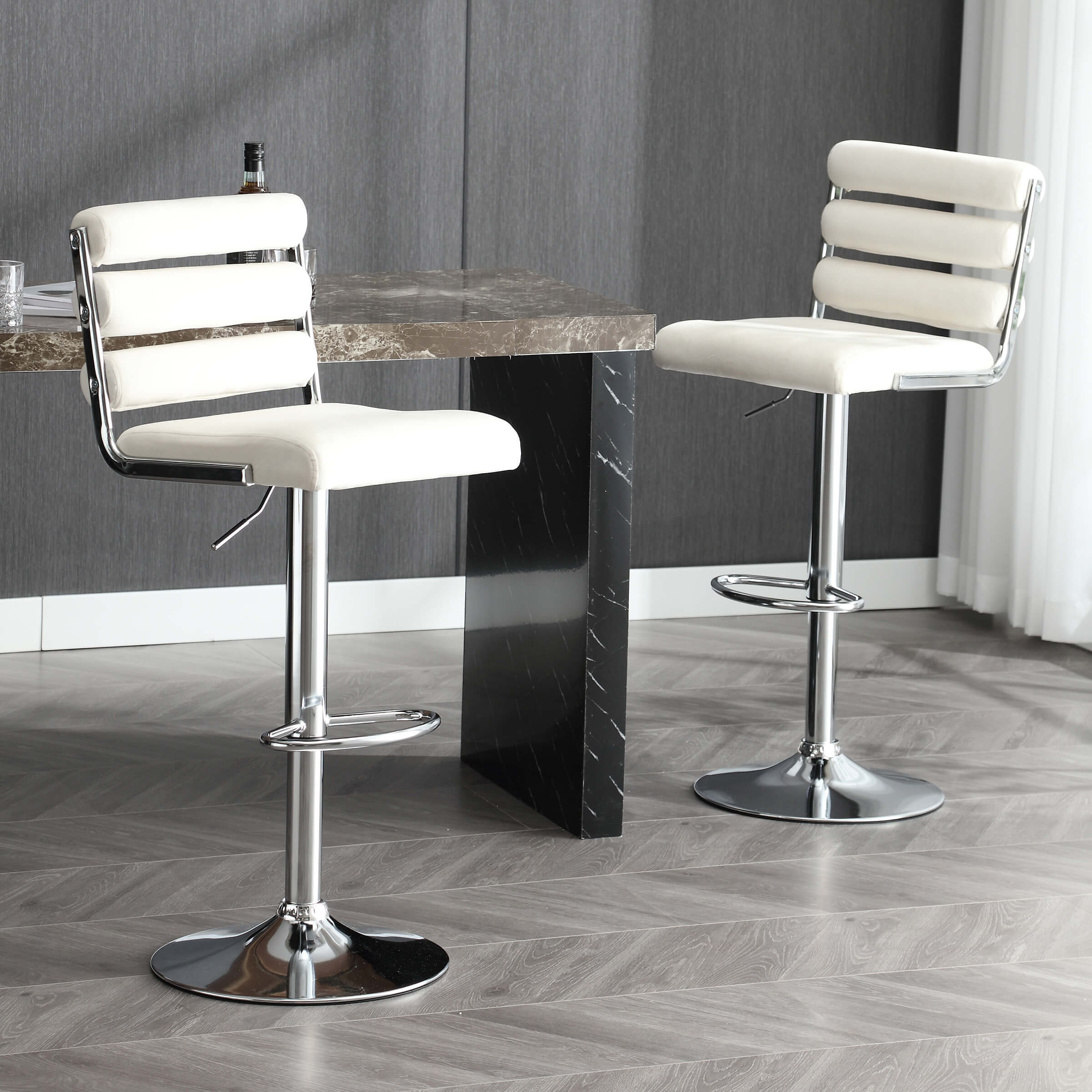EALSON Glam Adjustable Swivel Bar Stools Set of 2 - 1715AB