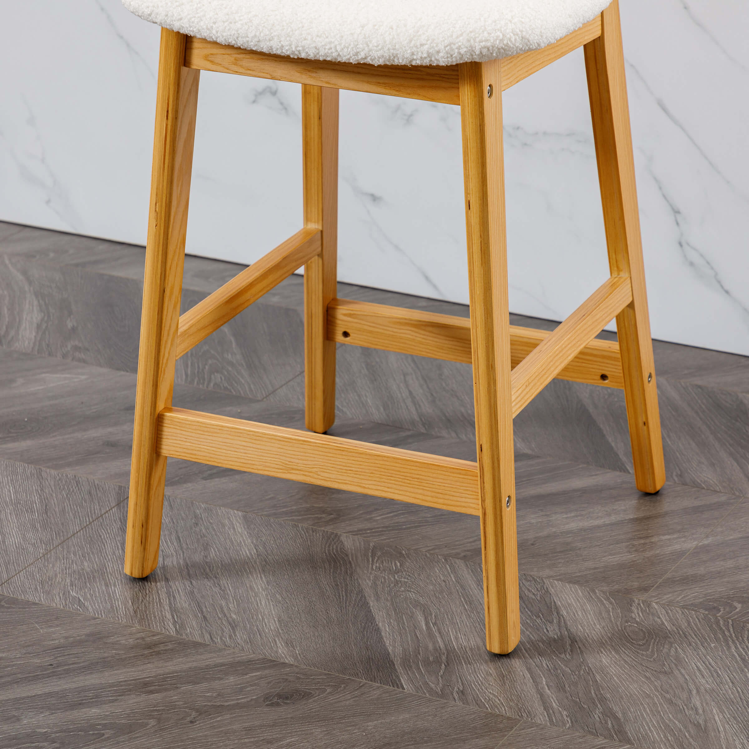 EALSON Farmhouse Rattan Back Counter Height Bar Stools Set of 2 - 5026