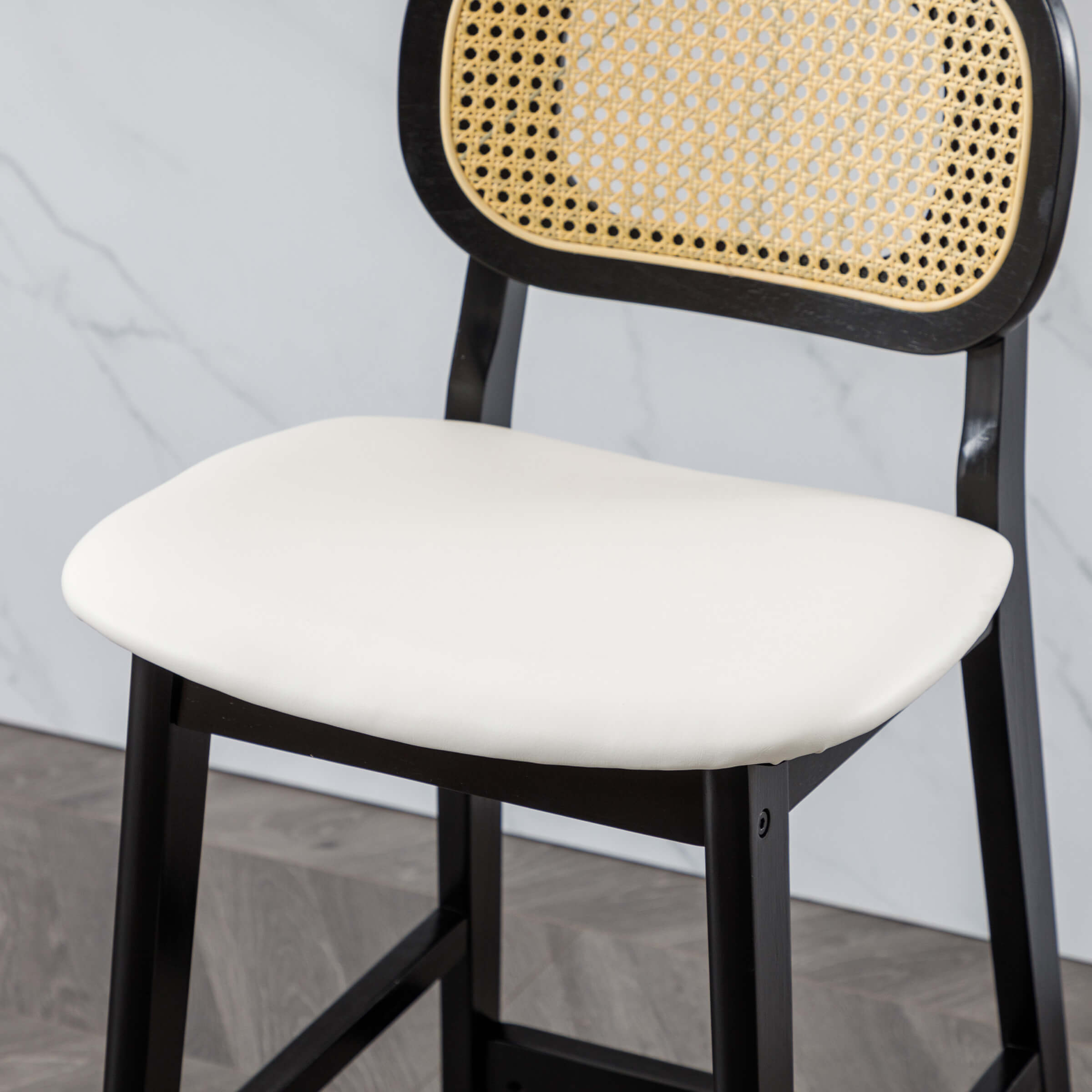 EALSON Farmhouse Rattan Back Counter Height Bar Stools Set of 2 - 5026