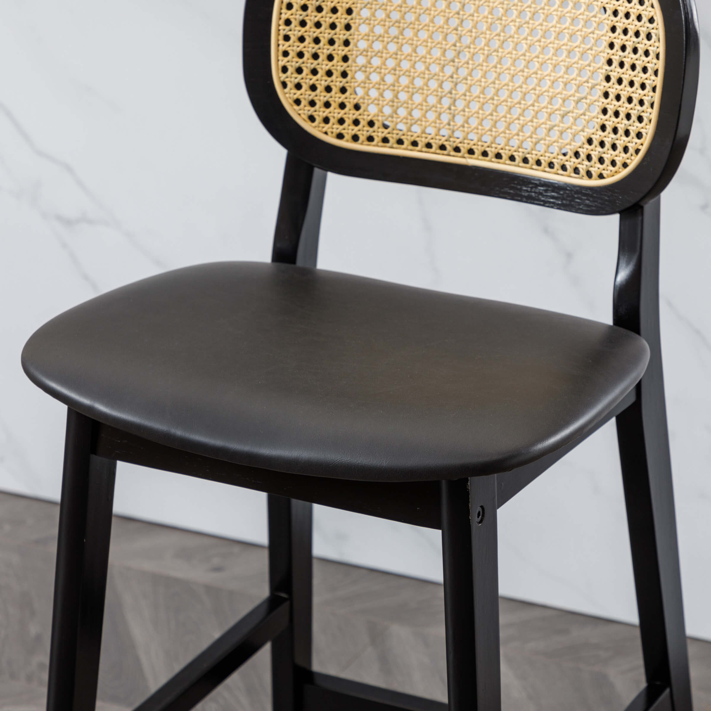 EALSON Farmhouse Rattan Back Counter Height Bar Stools Set of 2 - 5026