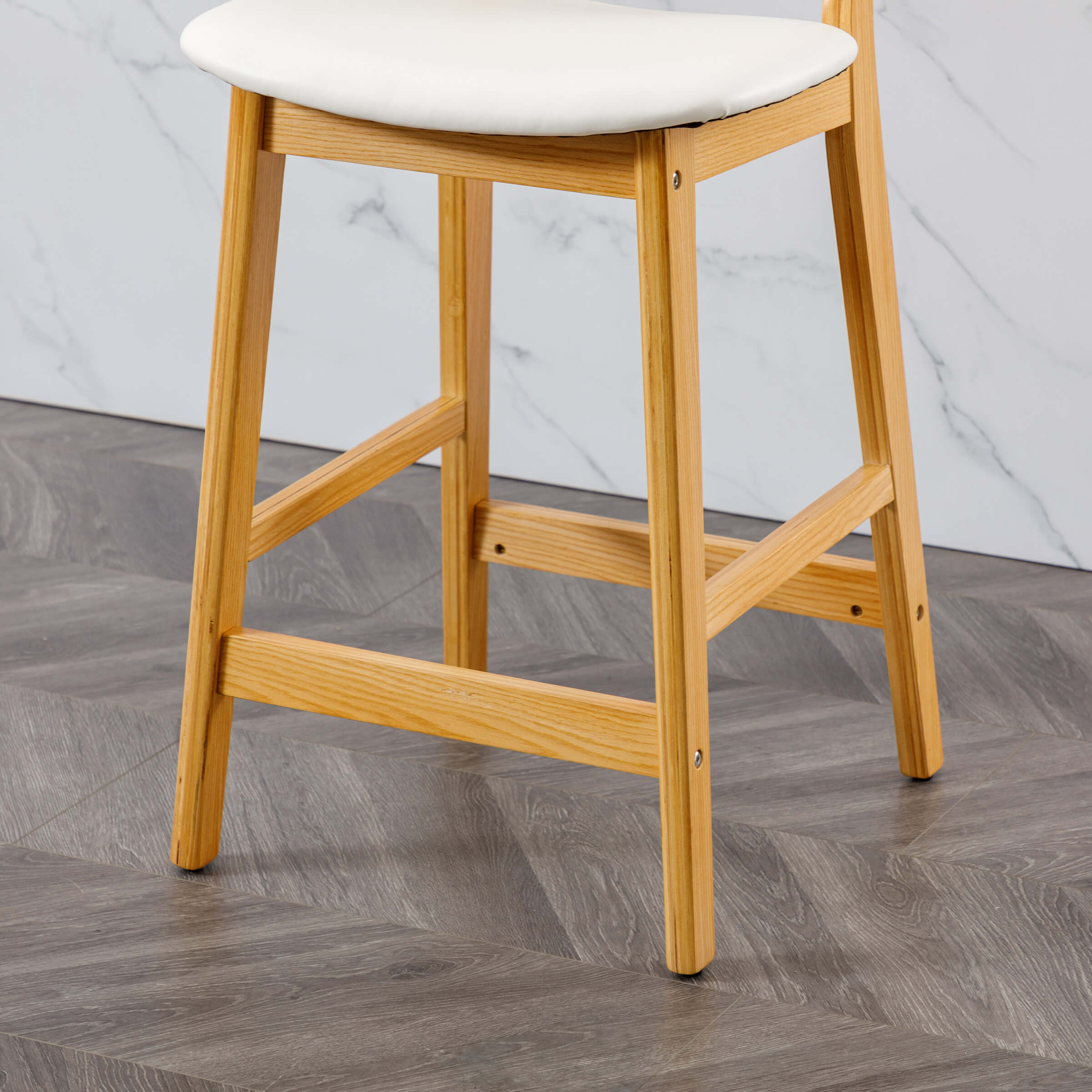 EALSON Farmhouse Rattan Back Counter Height Bar Stools Set of 2 - 5026
