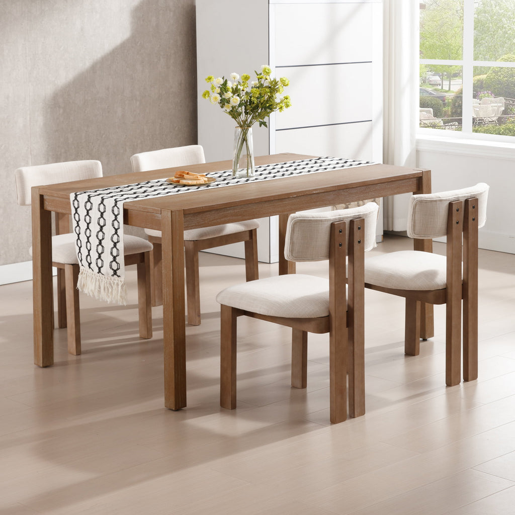 Modern Upholstered Dining Chairs with Wooden Legs Set of 2 - 10014DC