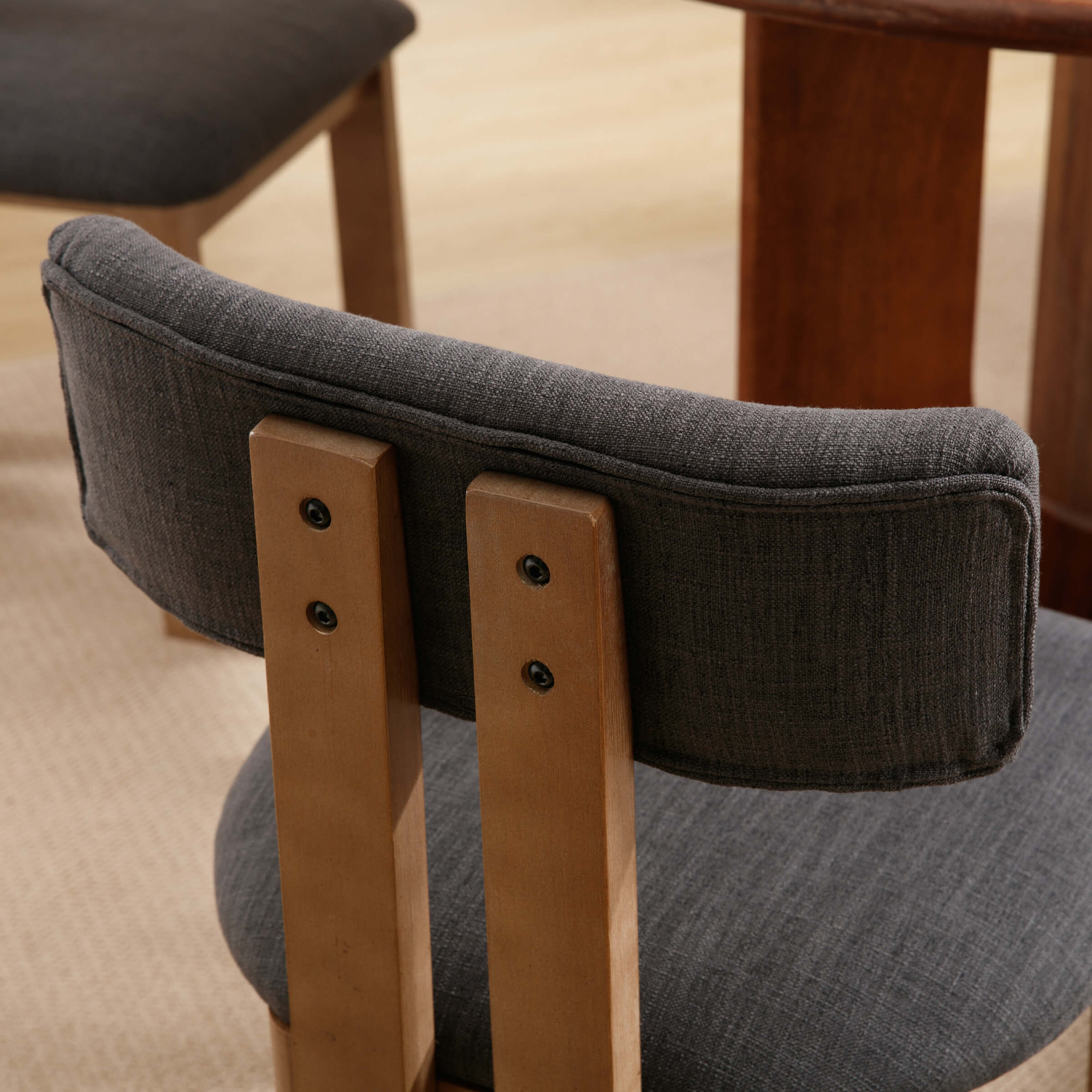 Back of chair with two vertical wooden slats