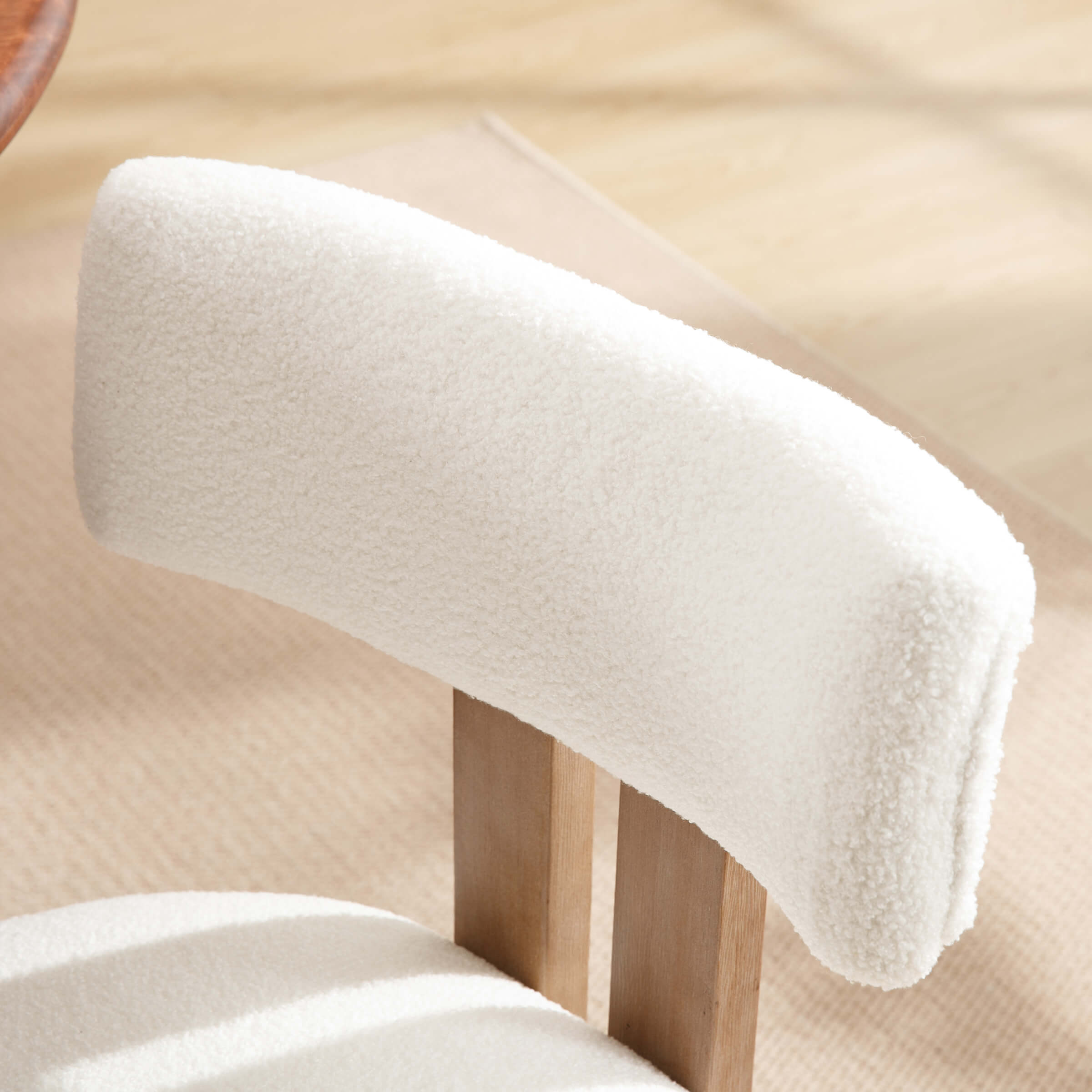 Close-up of chair back and upholstery