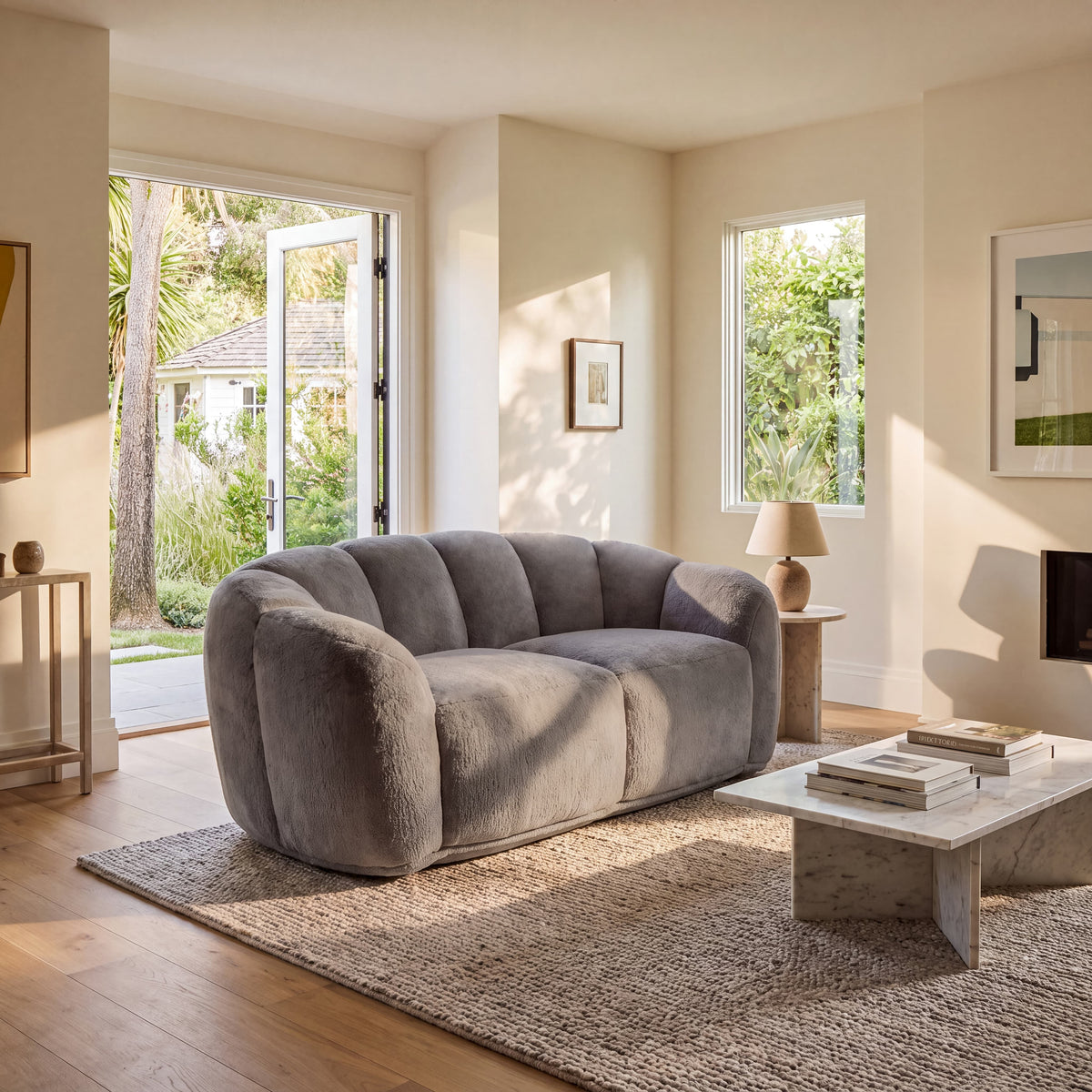Faux Fur Bean Bag Floor Lazy Sofa