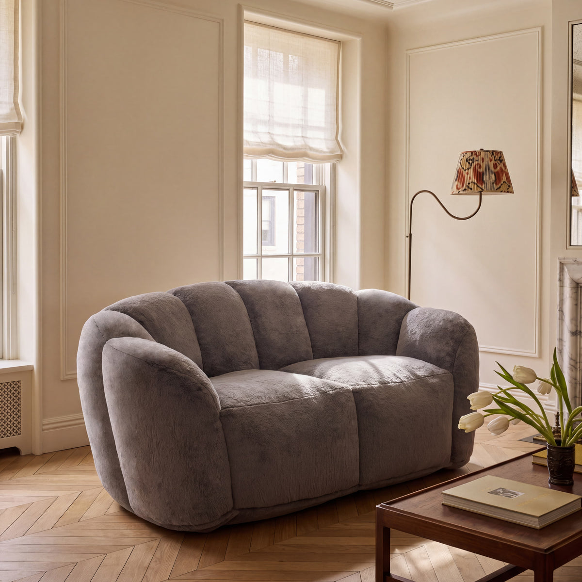 Faux Fur Bean Bag Floor Lazy Sofa
