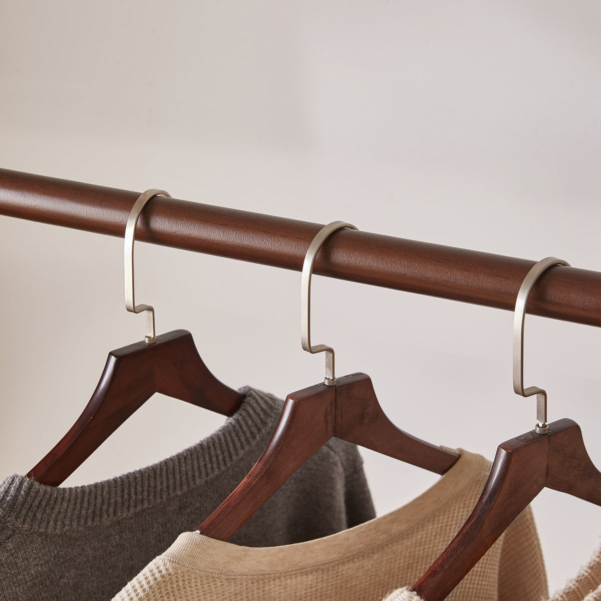 Foldable A-Shaped Solid Pine Clothes Rack with Shelf and Hooks