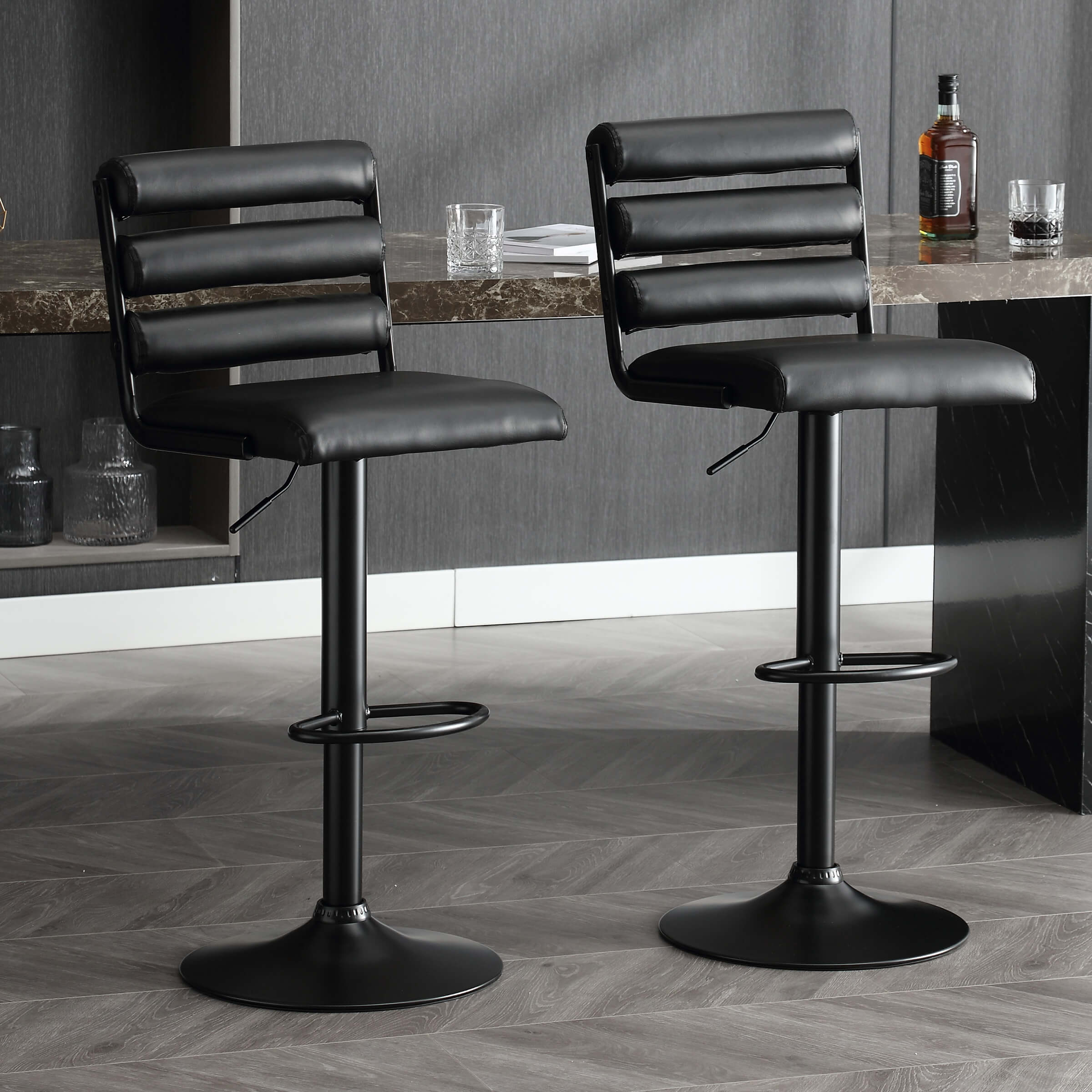 EALSON Glam Adjustable Swivel Bar Stools Set of 2 - 1715AB