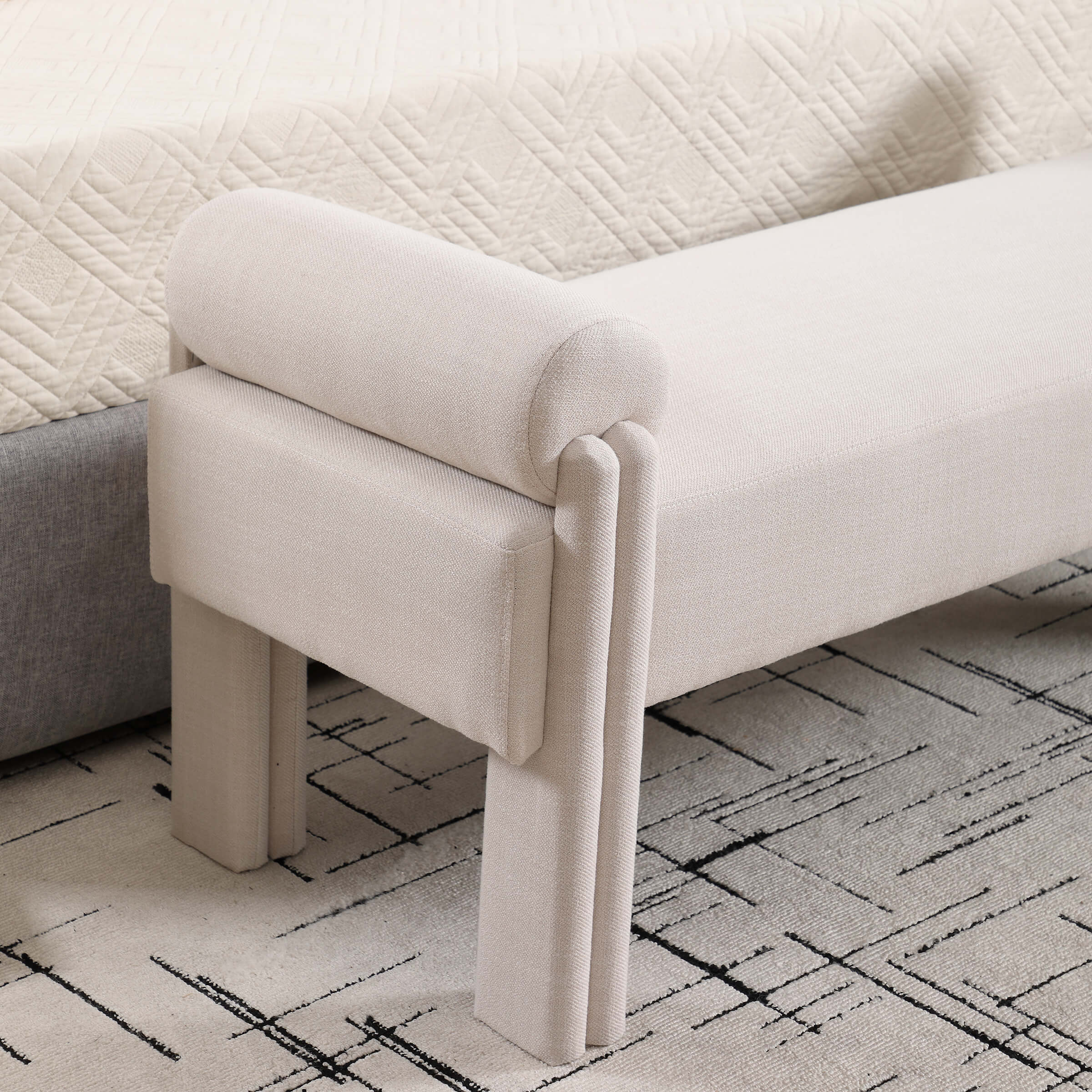 Close-up of armrest and side panel