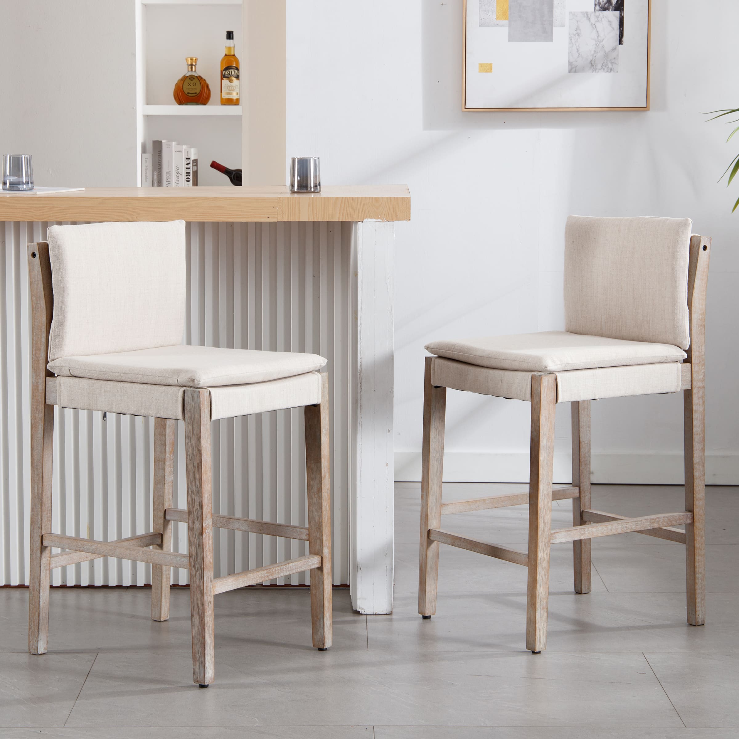 Janoray 26"H Farmhouse Counter Stools Set of 2 - 5818CS