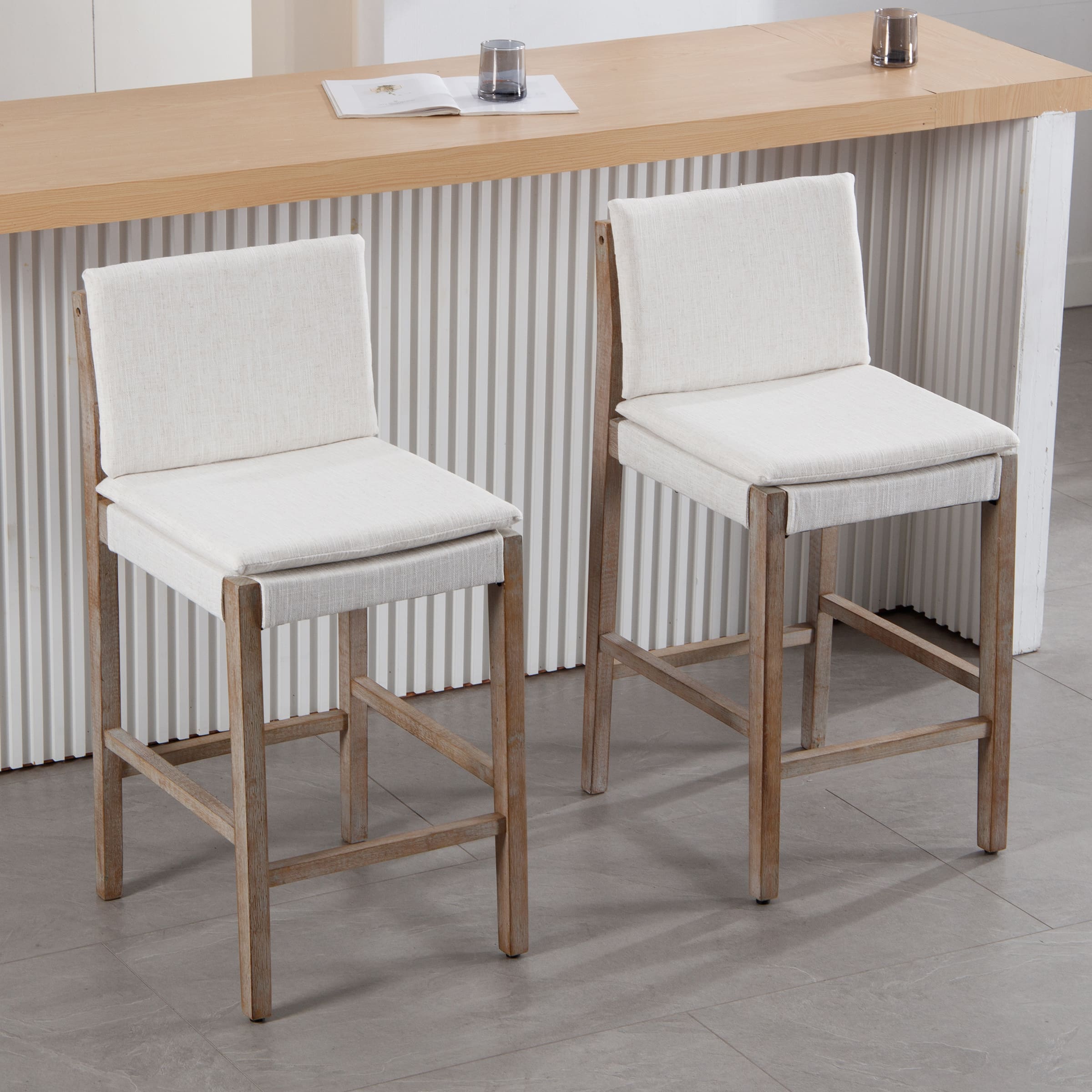 Janoray 26"H Farmhouse Counter Stools Set of 2 - 5818CS
