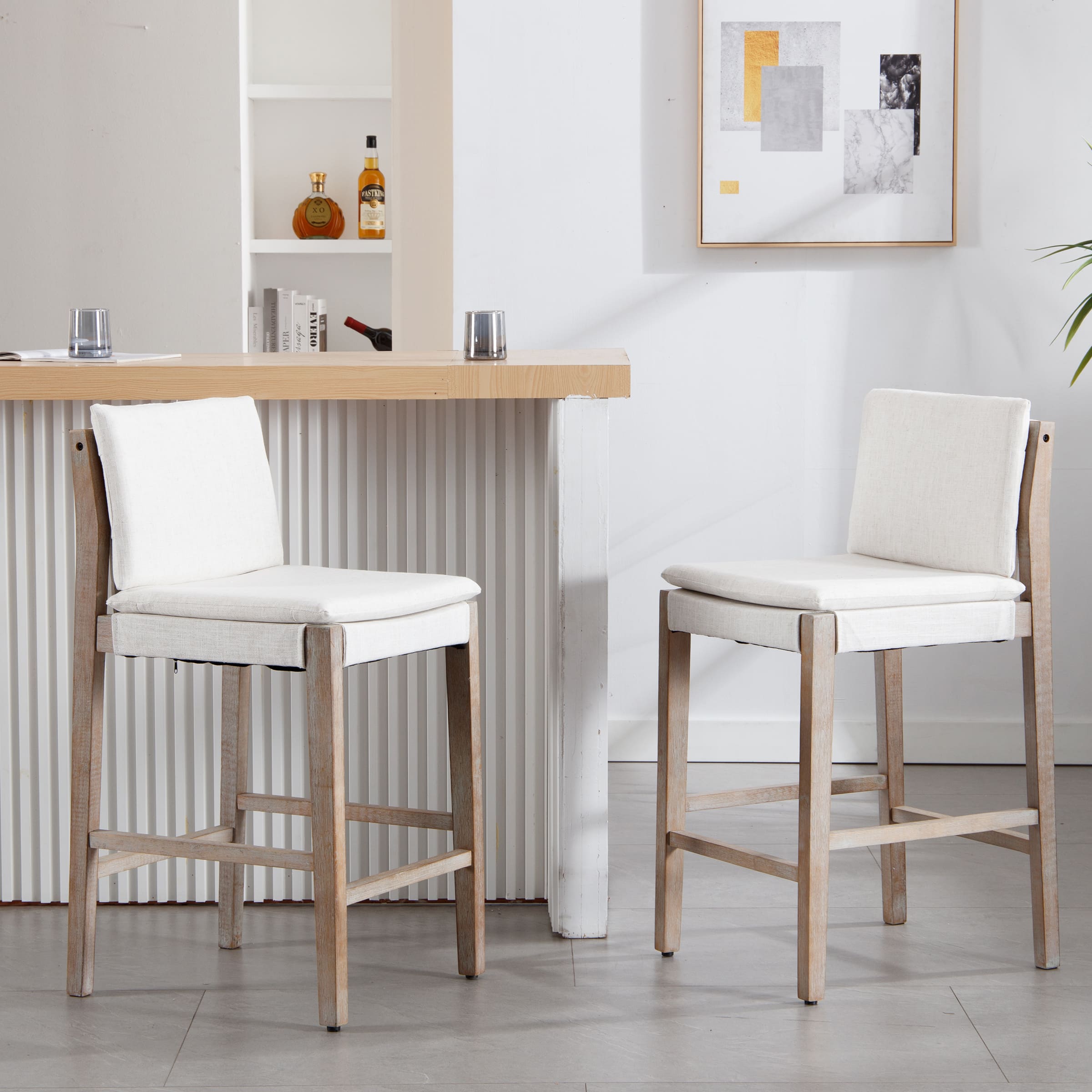 Janoray 26"H Farmhouse Counter Stools Set of 2 - 5818CS