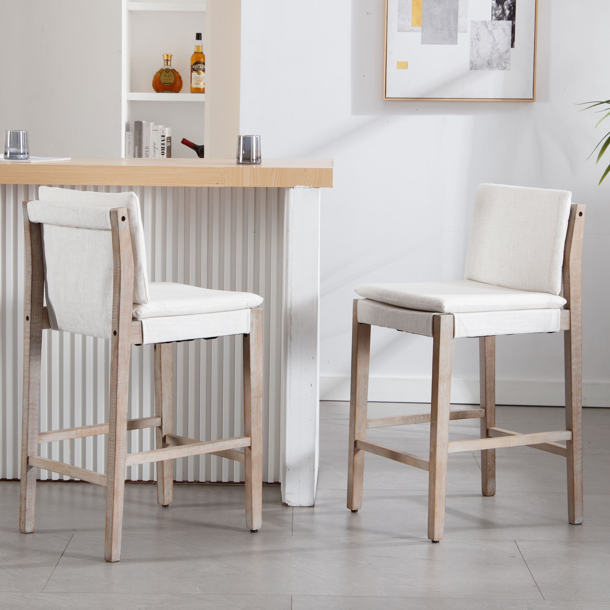 Janoray 26"H Farmhouse Counter Stools Set of 2 - 5818CS