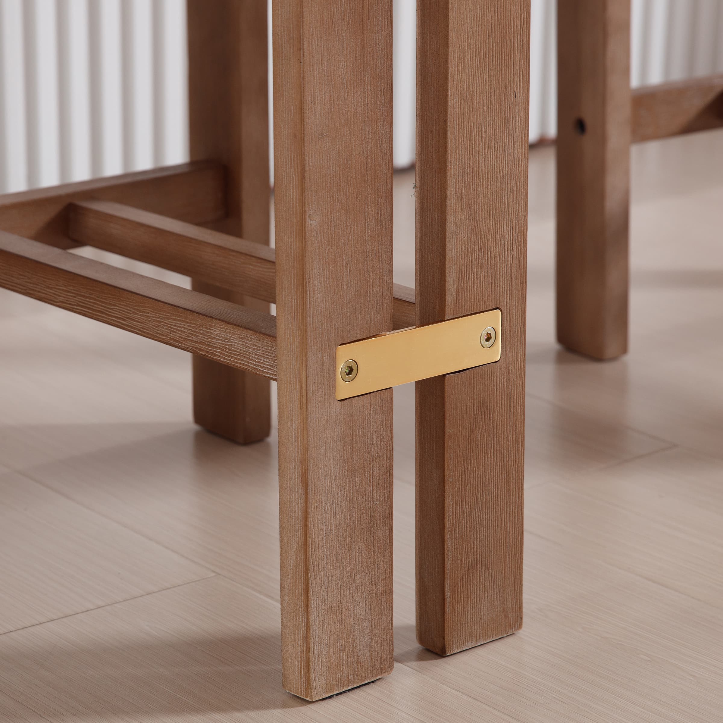 Bottom of stool legs with crossbar