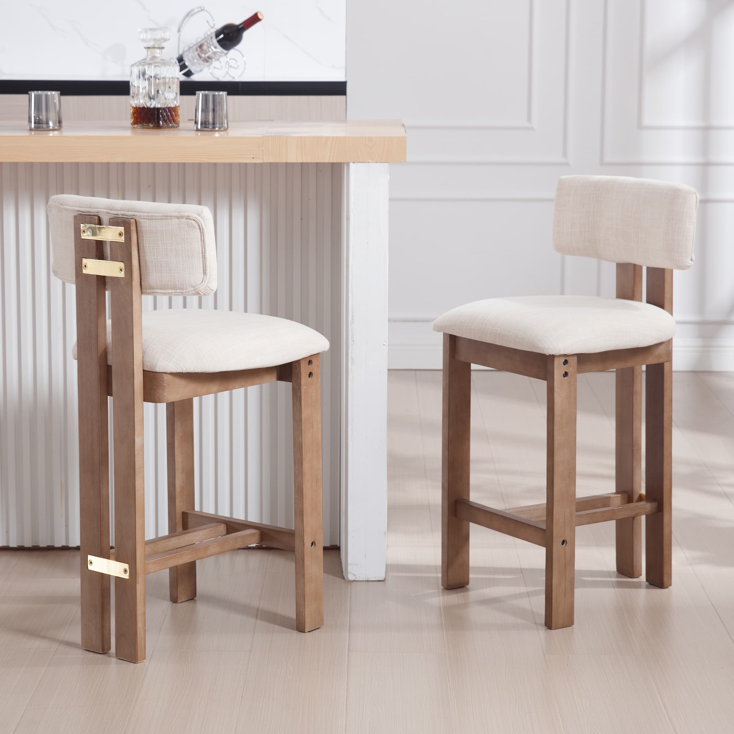 Janoray 26”H Wood Legs Counter Stools Set of 2 - 5829CS