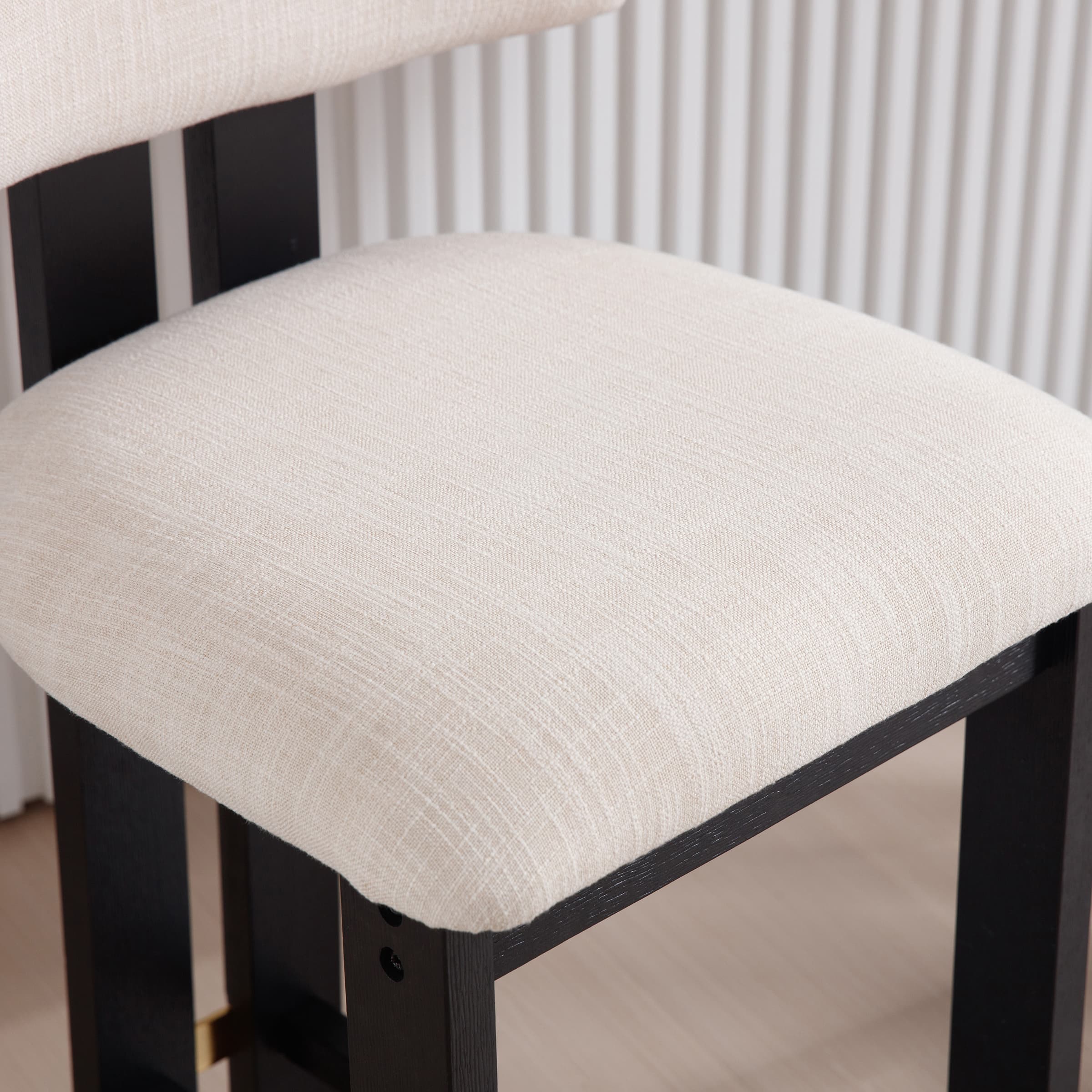 Black legs cushion close-up
