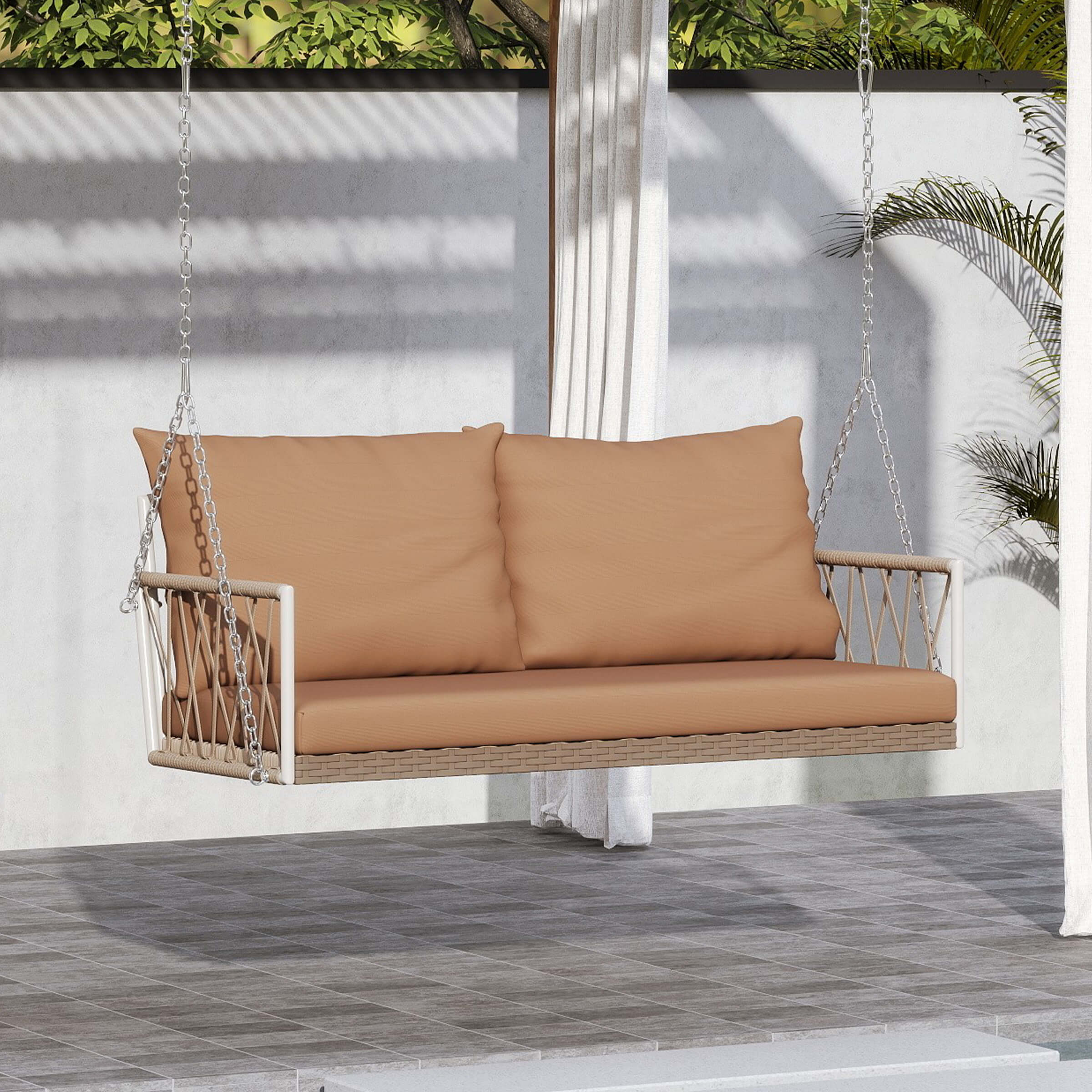 Janoray 2 Person Modern Patio Hanging Swing Bench - 20702HS