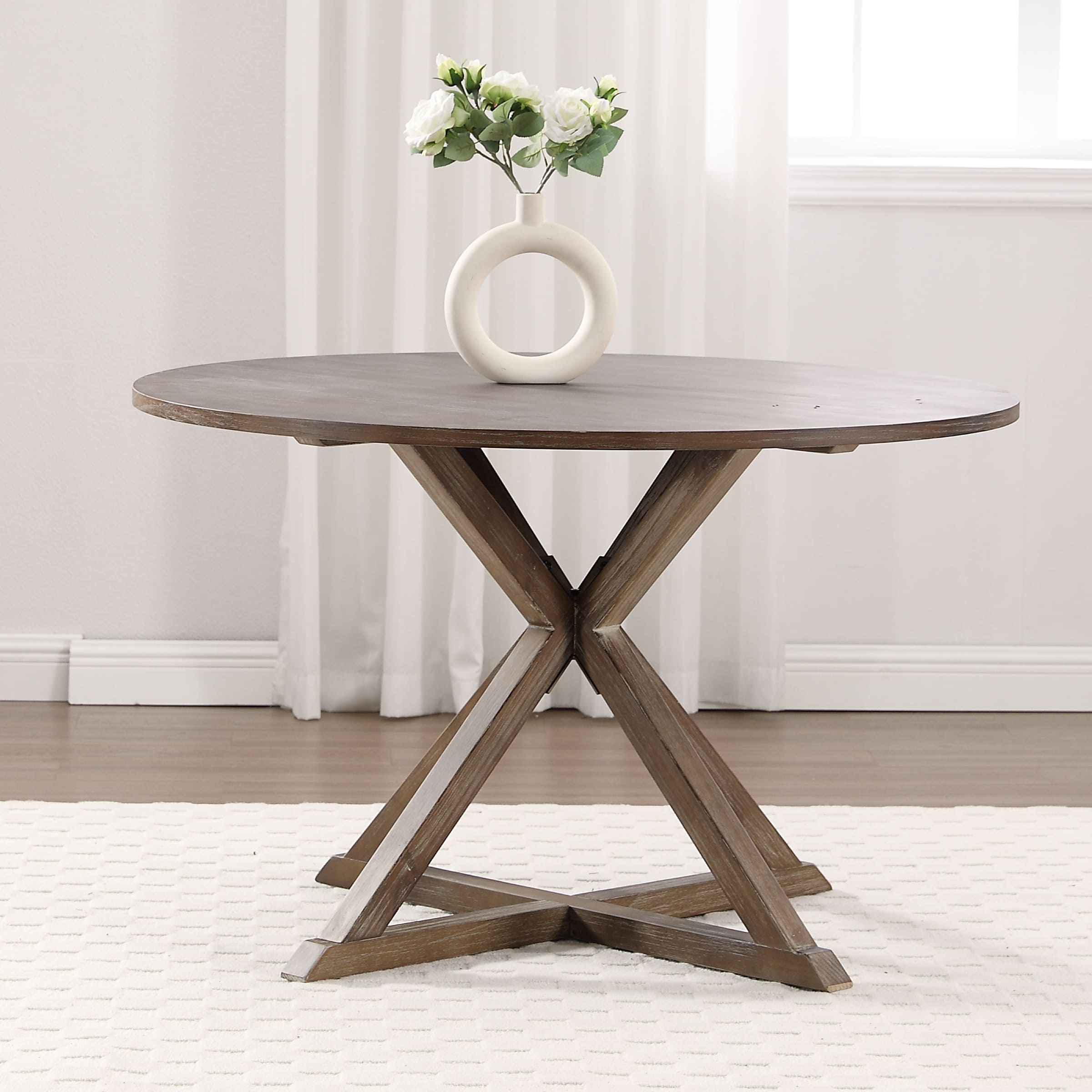 Janoray 47"W Rustic Farmhouse Round Dining Table - 22647DT