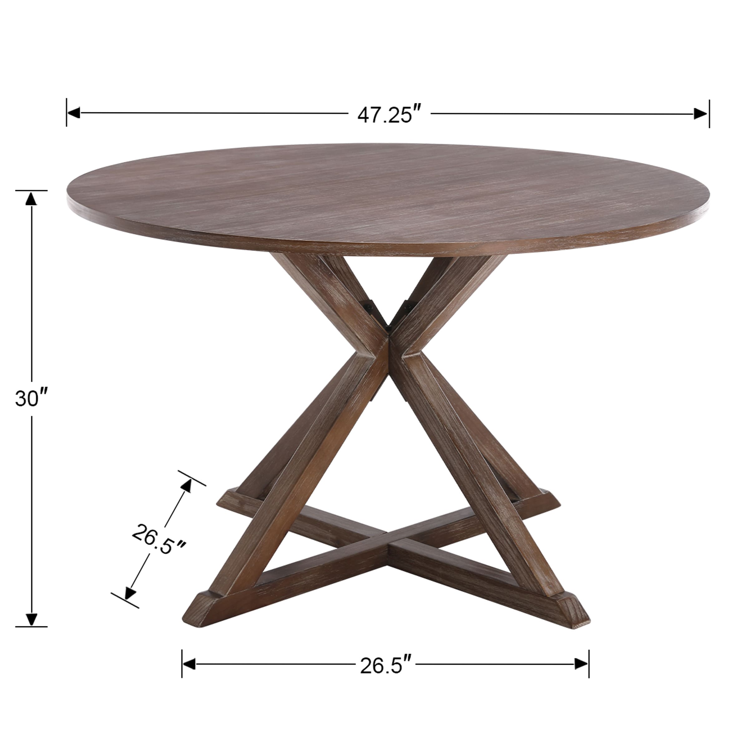 Janoray 47"W Rustic Farmhouse Round Dining Table - 22647DT