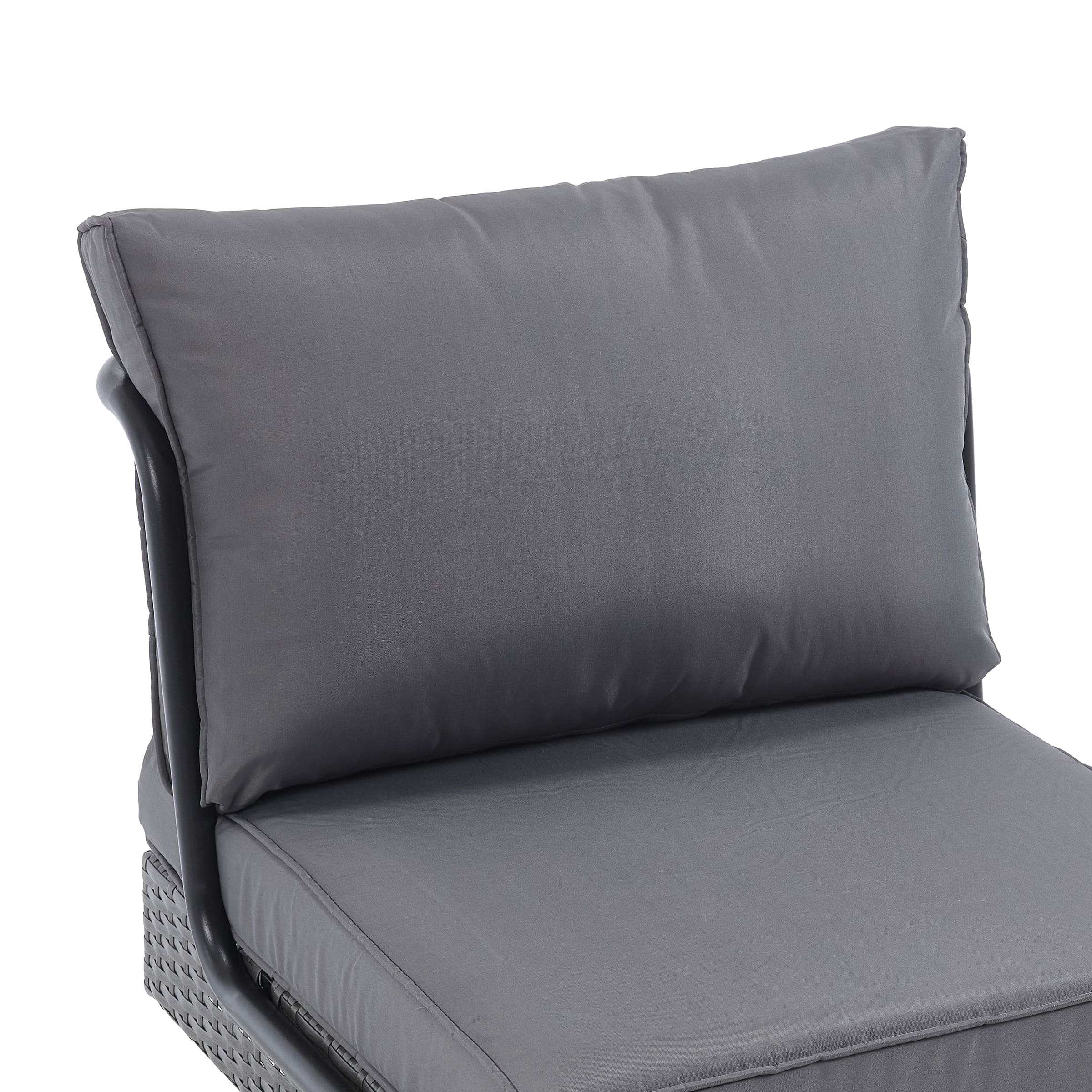 Grey cushion close-up on backrest