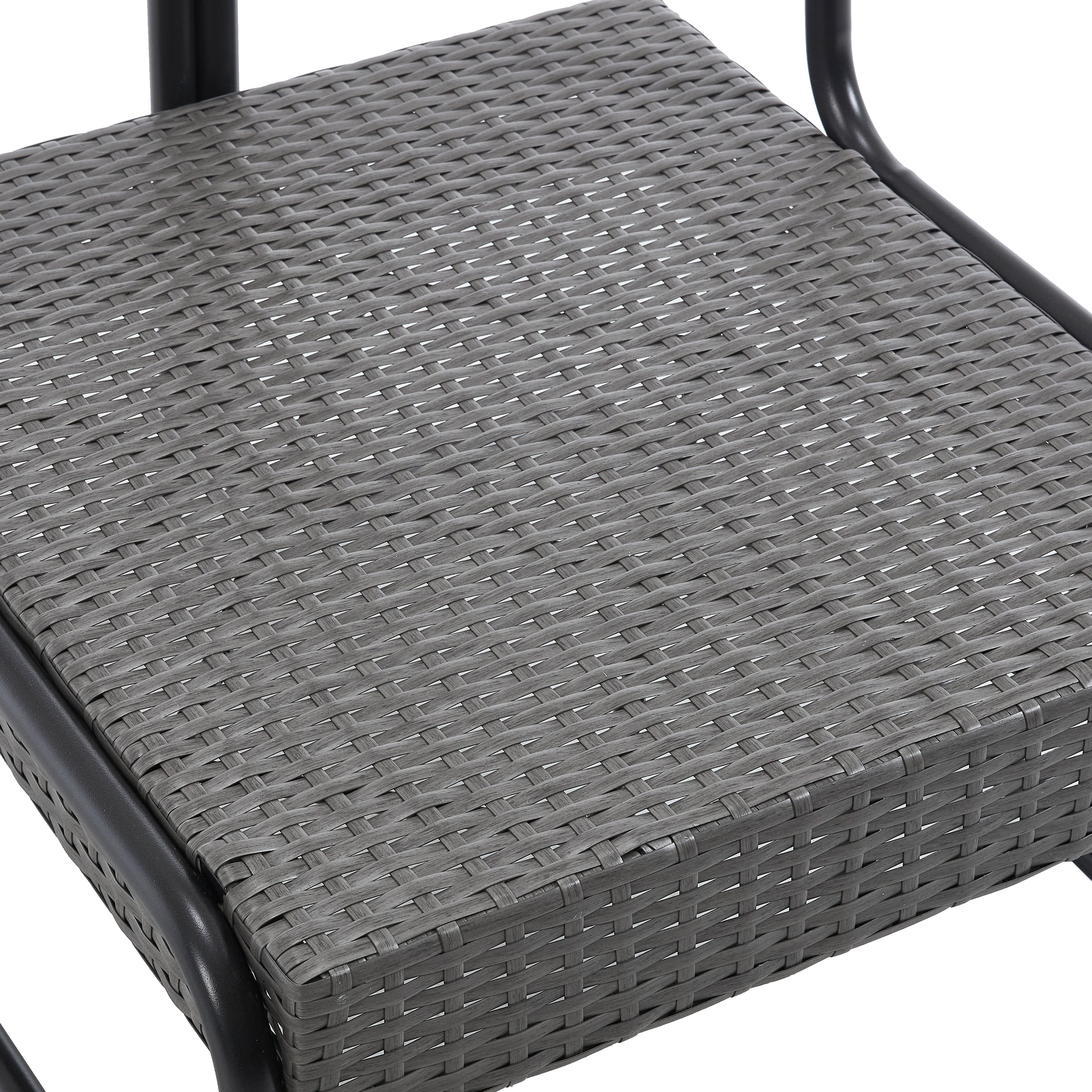 Dark wicker table top close-up