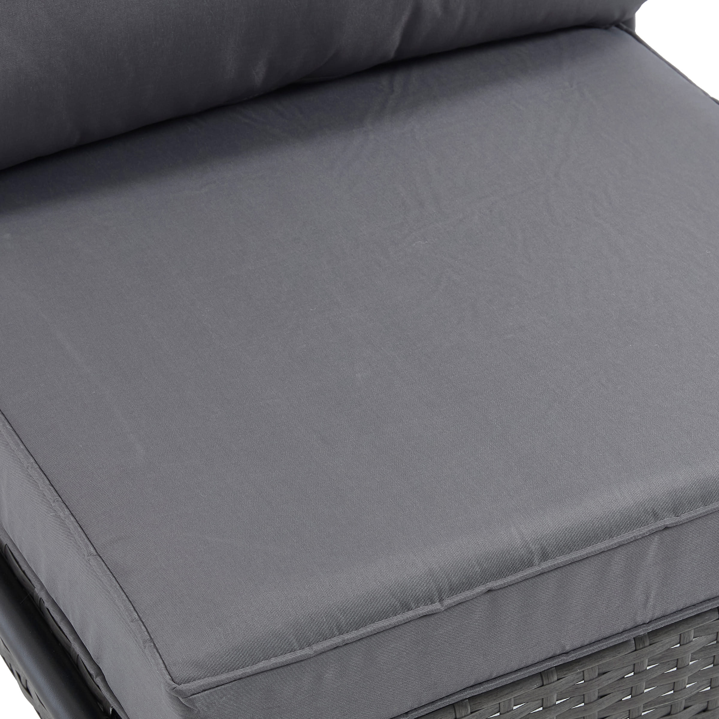 Grey cushion close-up on sofa