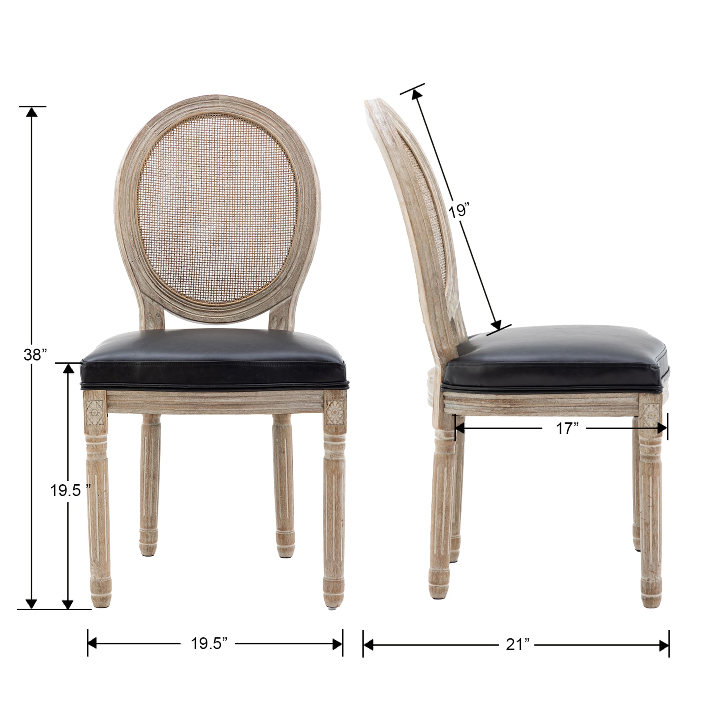 Janoray Classic French Dining Chairs Set of 2 - 7105DC & 7106DC