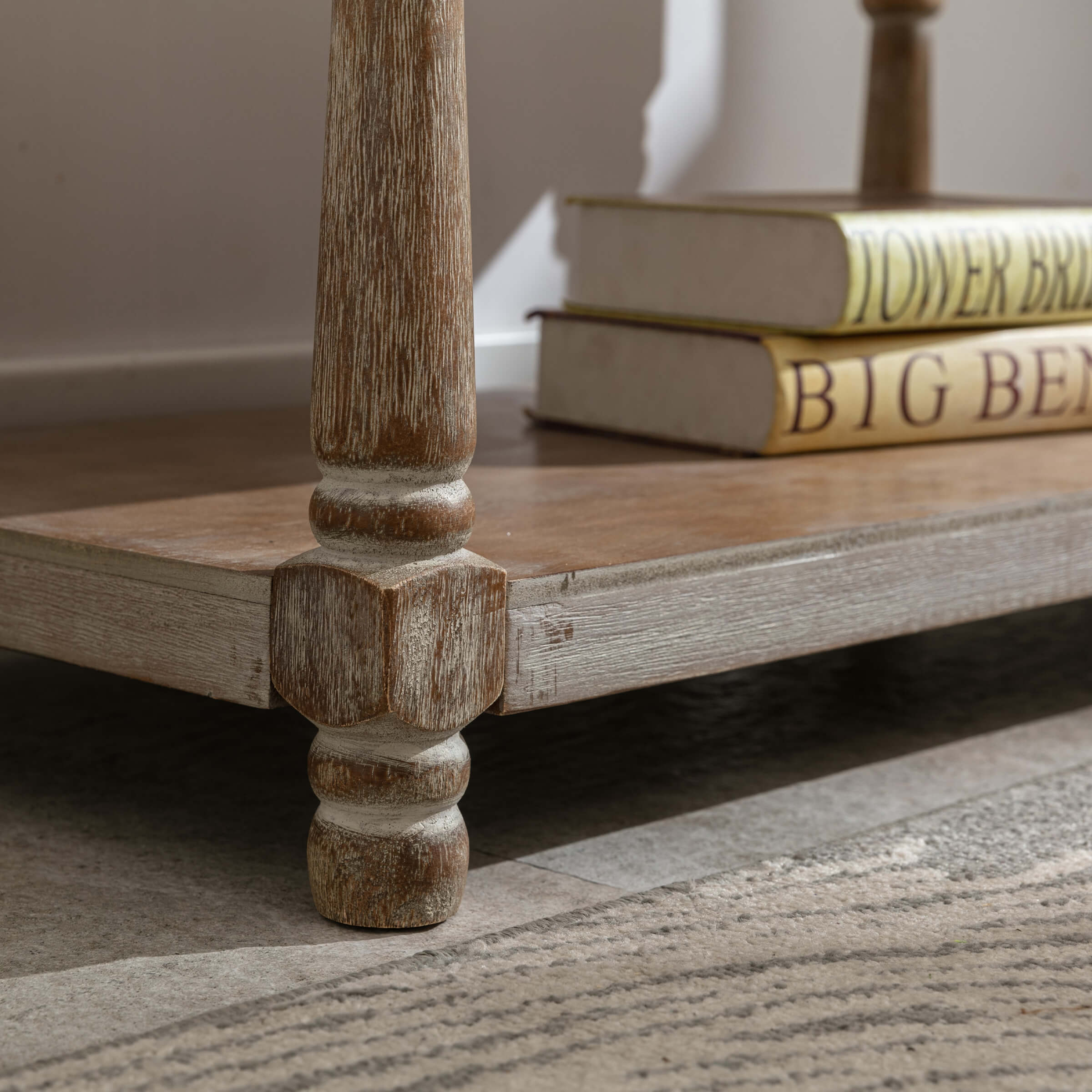 Leg detail with wood grain