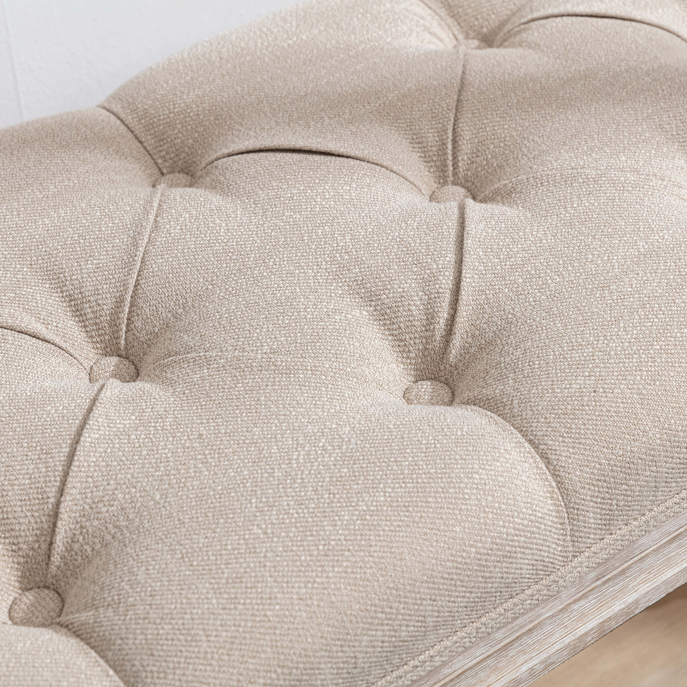 Tufted cushion stitching and fabric texture