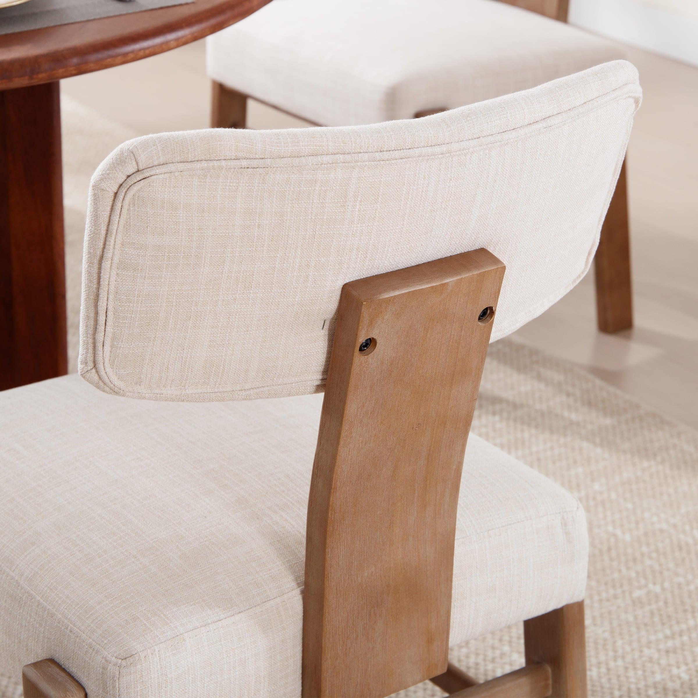 Janoray Curved Back Wood Dining Chairs Set of 2 - 10002DC