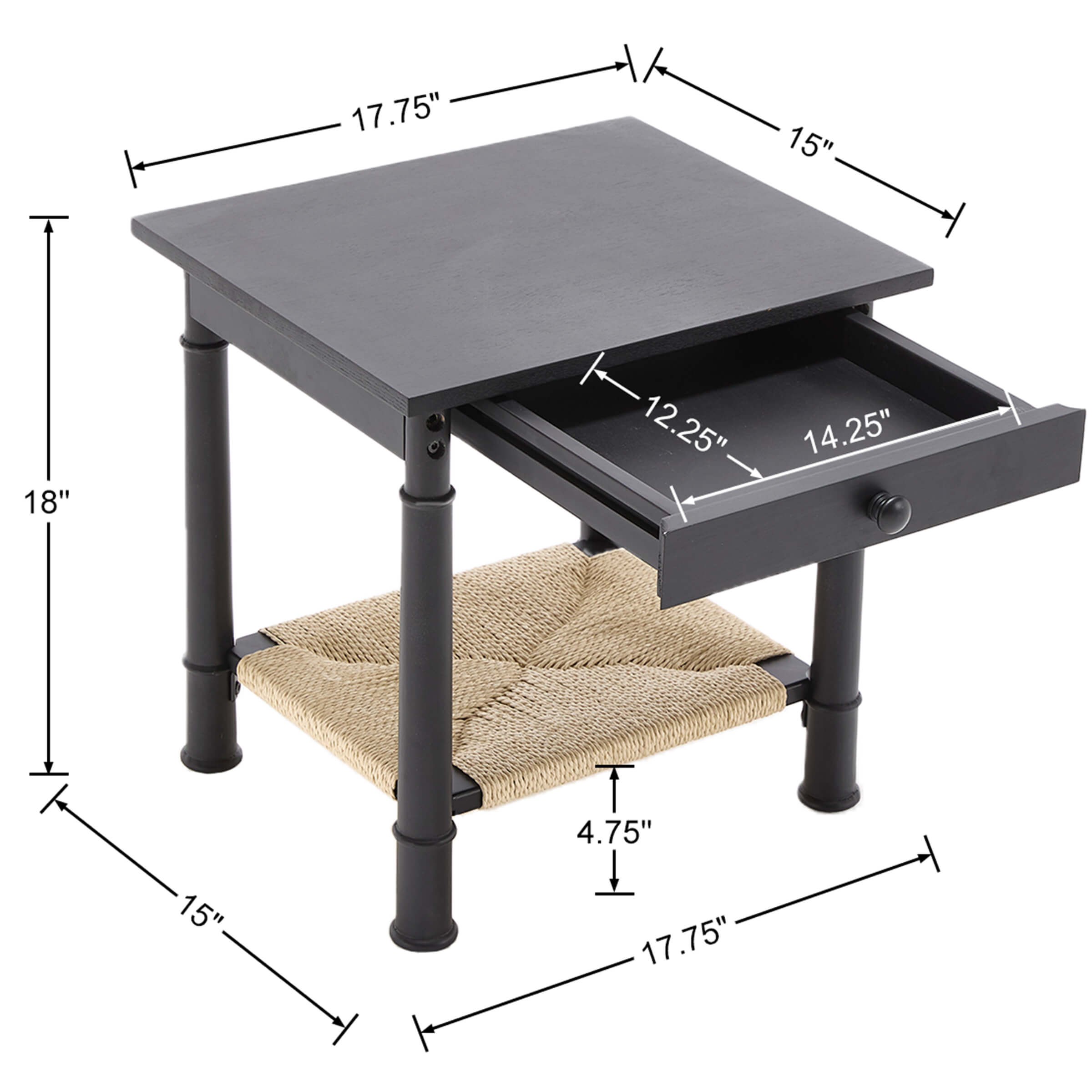 Janoray Farmhouse Square Side Table with Drawer - 22752ST