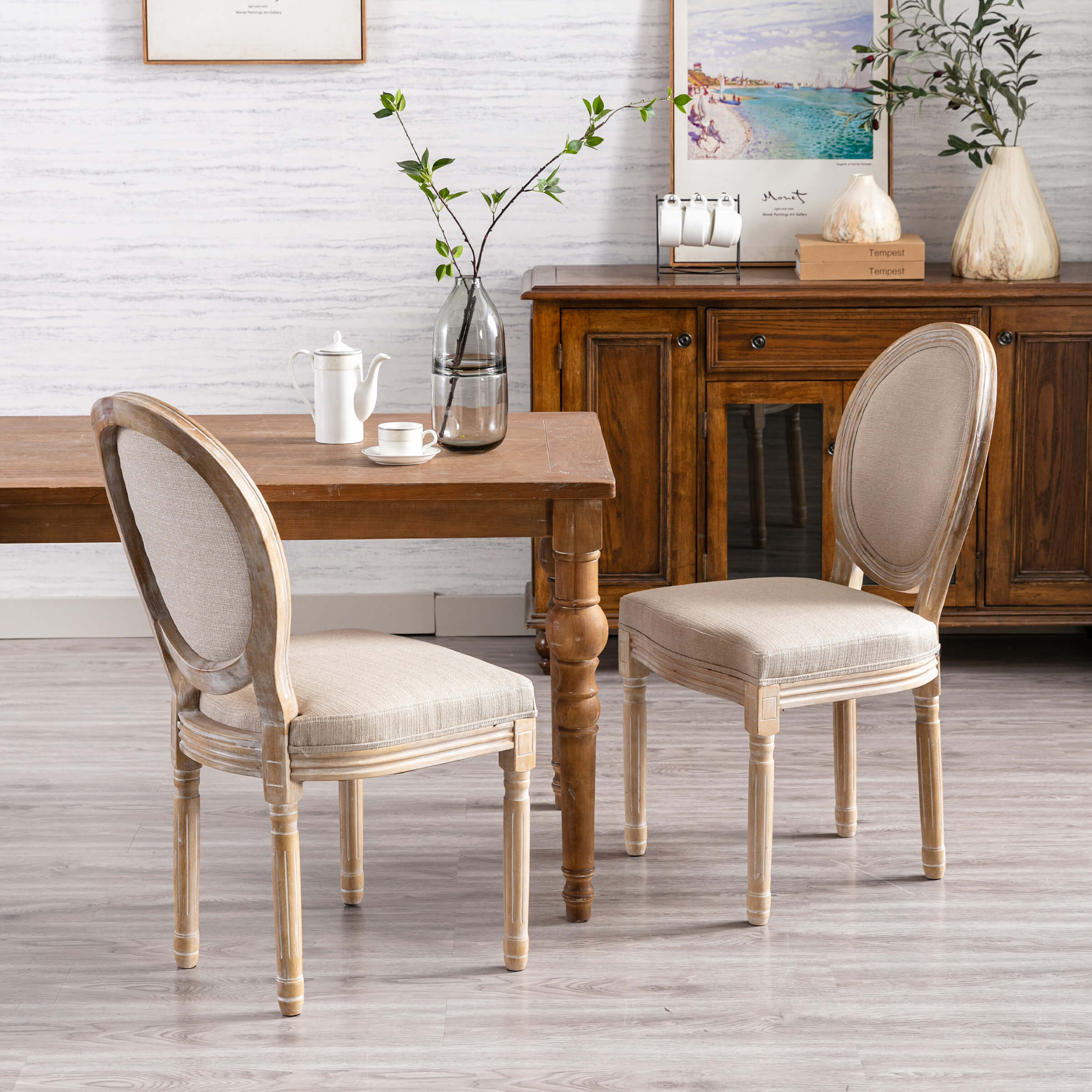 French Country Oval Back Dining Chairs Set of 2 - 7105DC | CHAIRUS