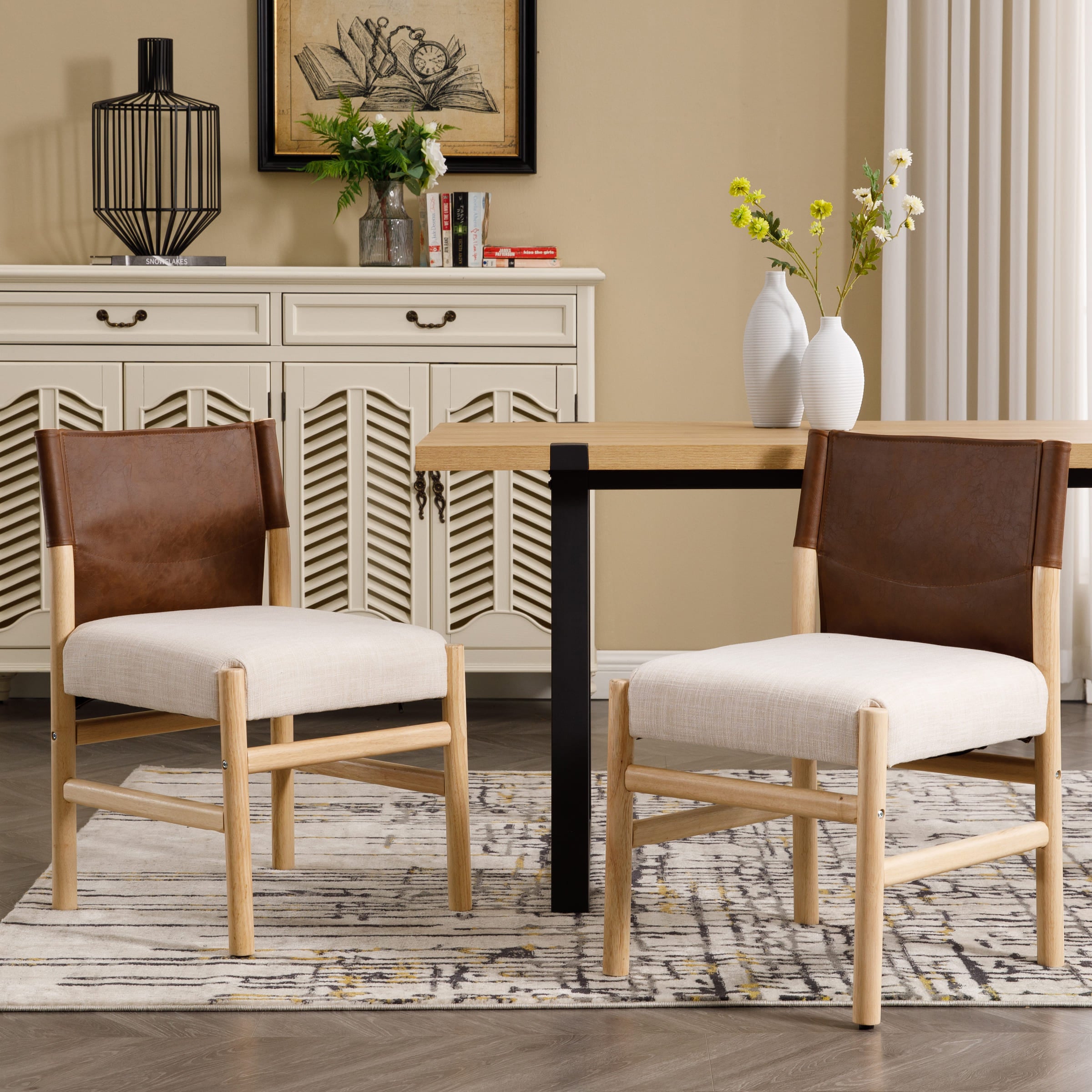 EALSON Mid-Century Armless Dining Chairs Set of 2 - 10040DC
