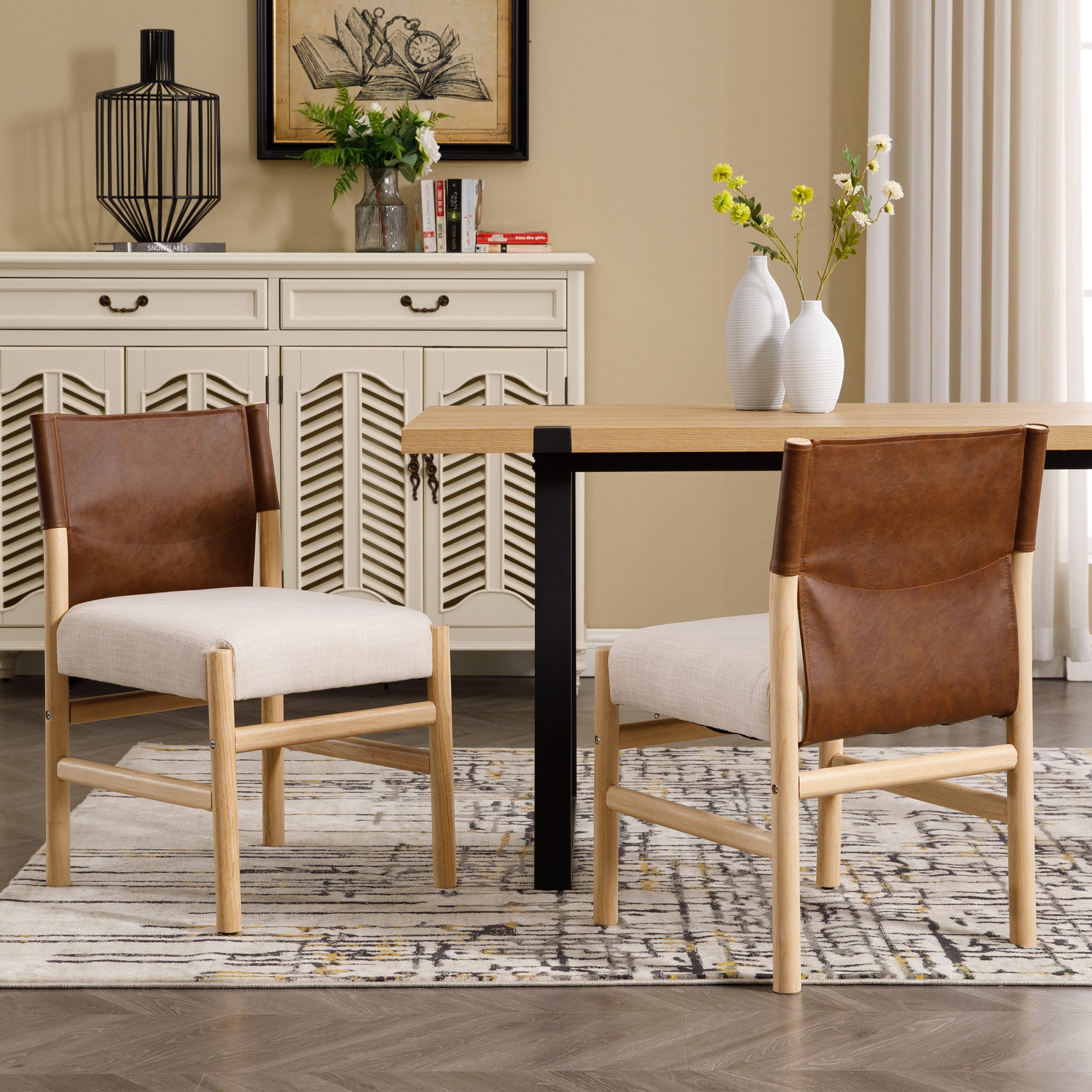 EALSON Mid-Century Armless Dining Chairs Set of 2 - 10040DC