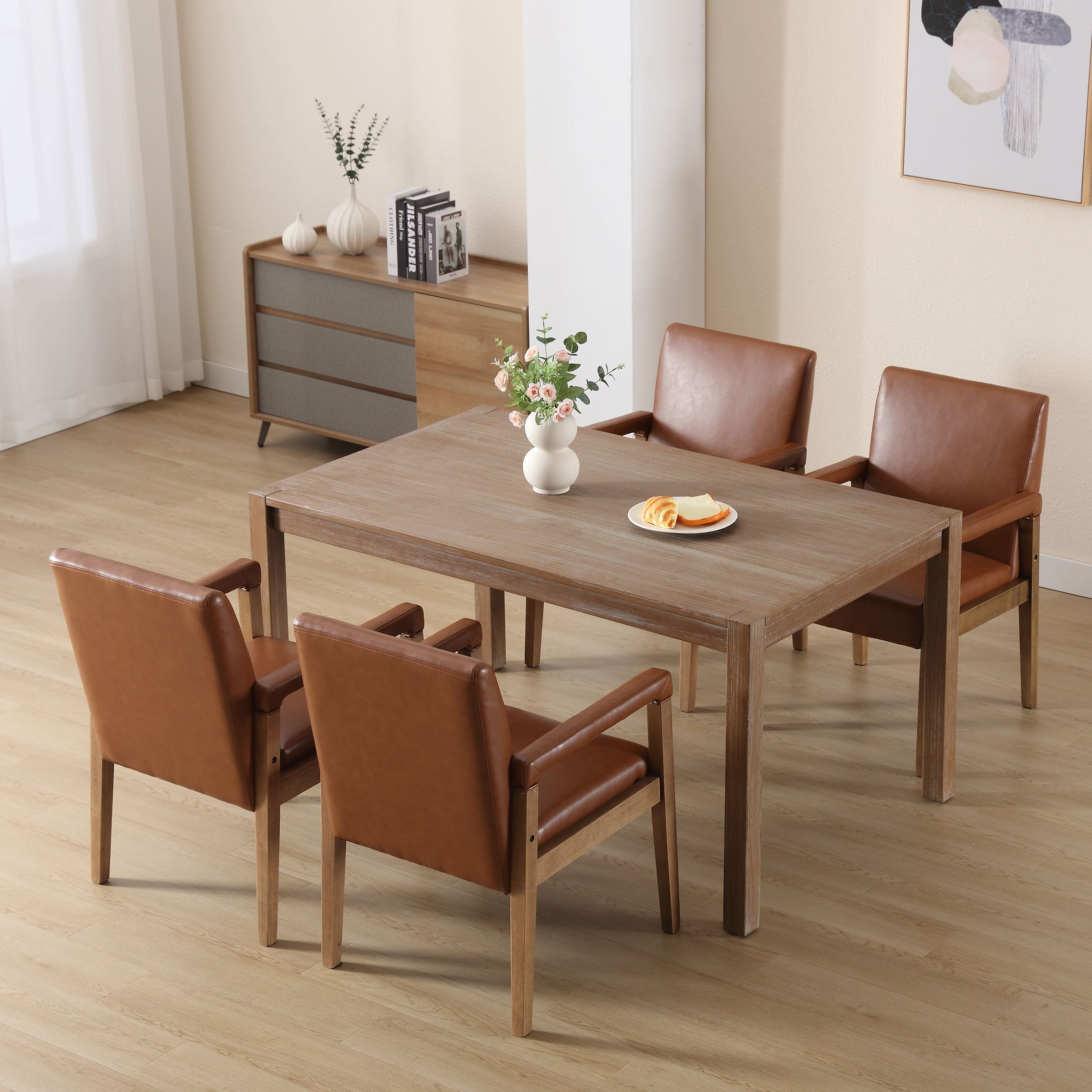 Dining table with chairs from a distance