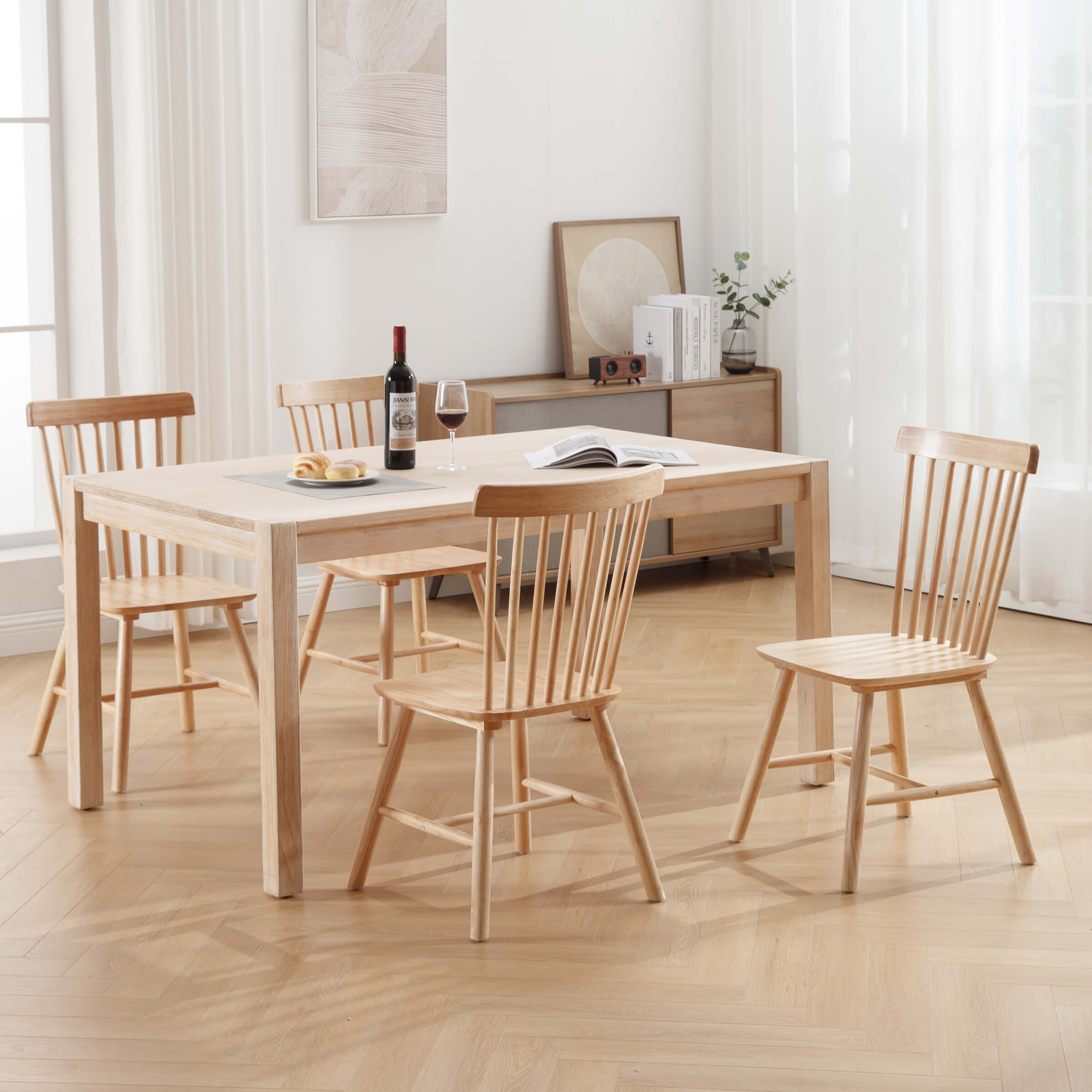 Mid Century Wood Spindle Back Windsor Dining Chairs - DC03DC | CHAIRUS