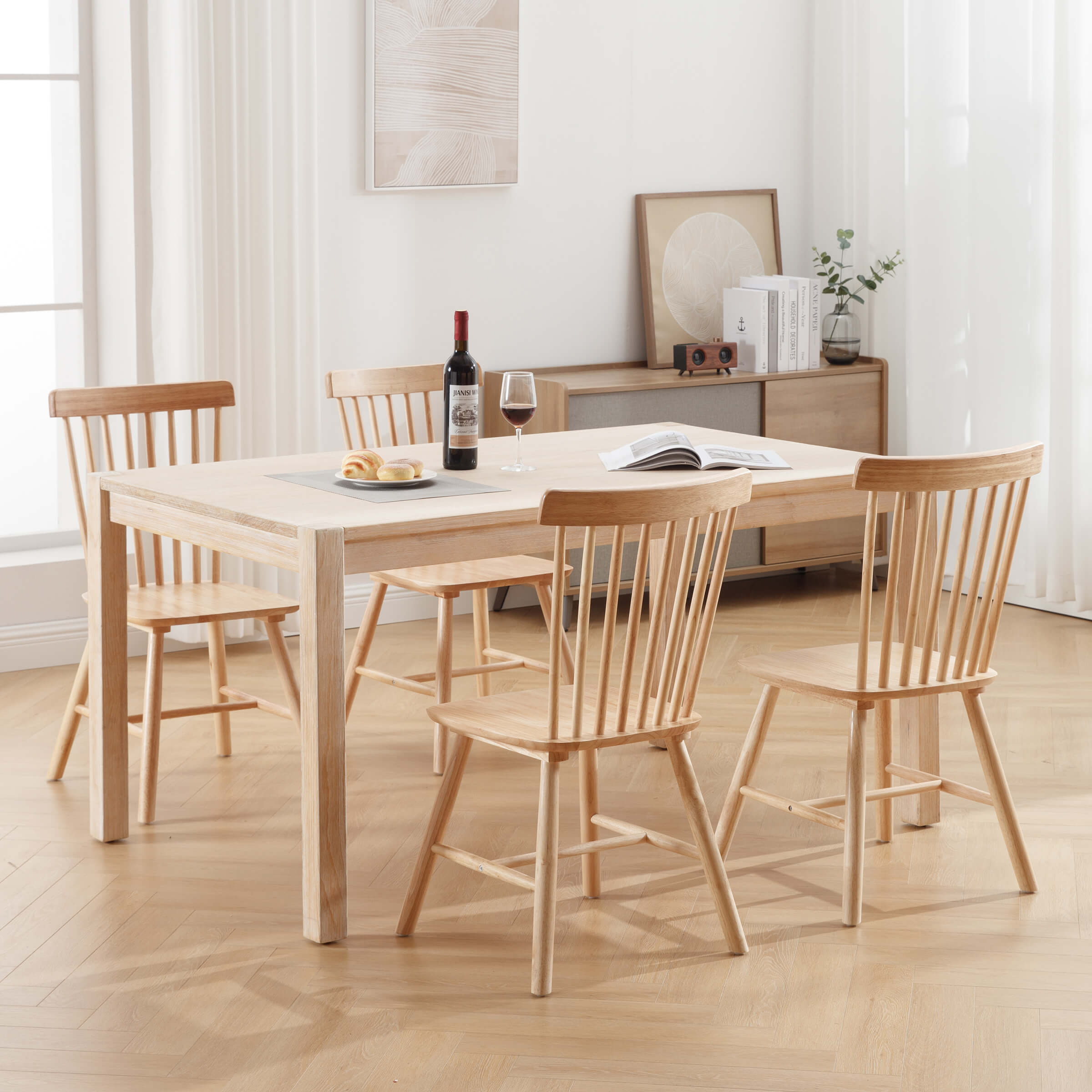 Mid Century Wood Spindle Back Windsor Dining Chairs - DC03DC | CHAIRUS