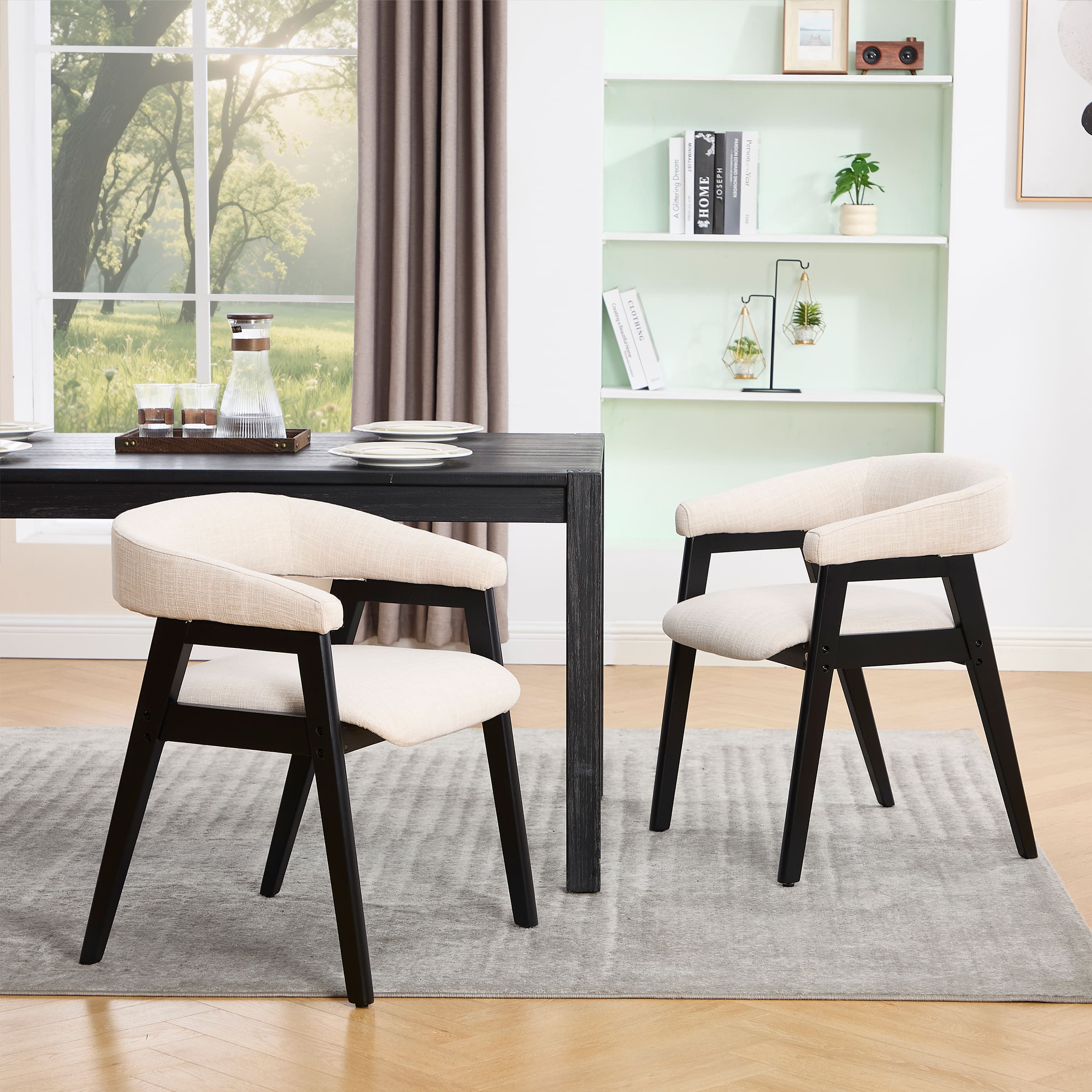 Janoray Open Back Barrel Dining Chairs Set of 2 - 2230DC