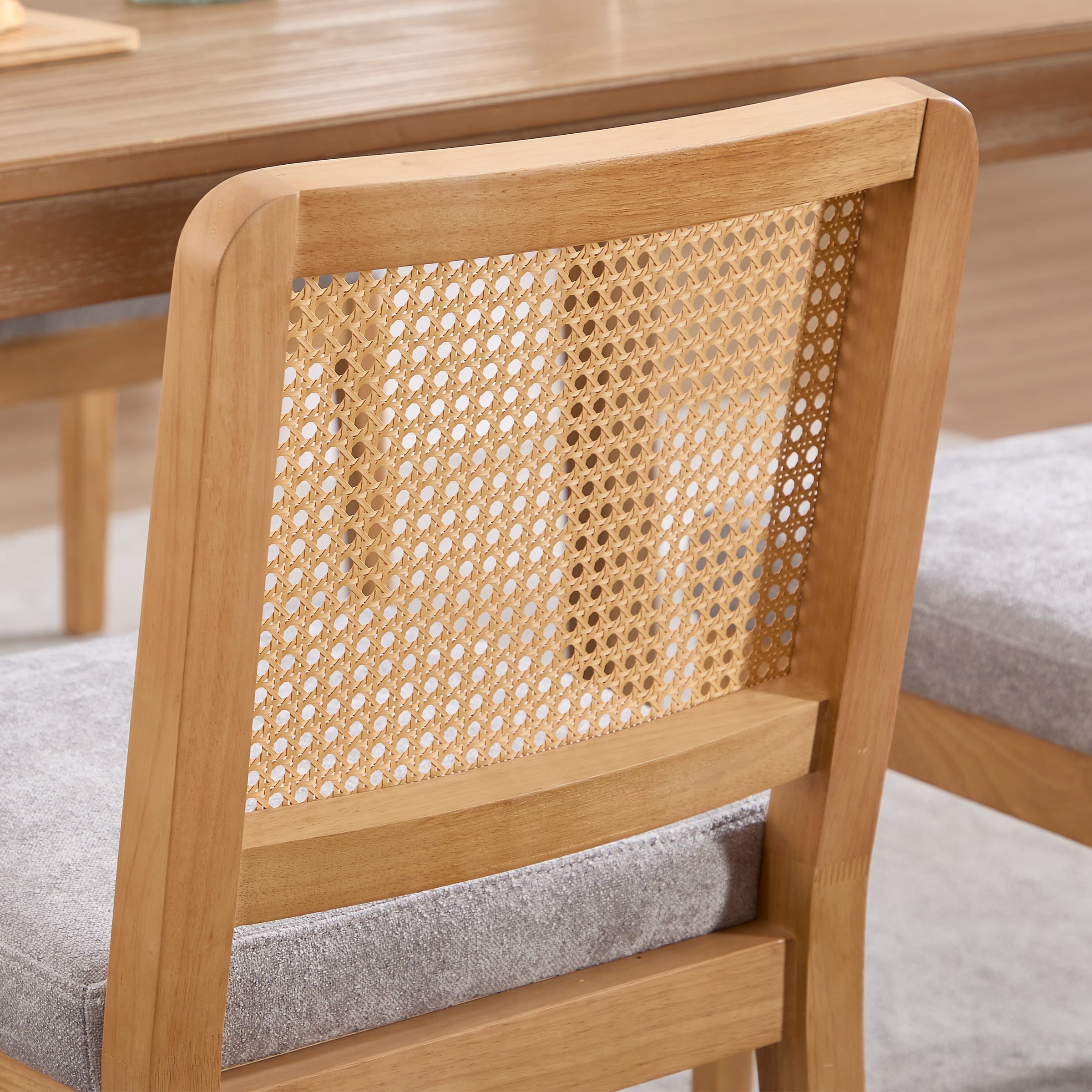 Back of chair with cane weave