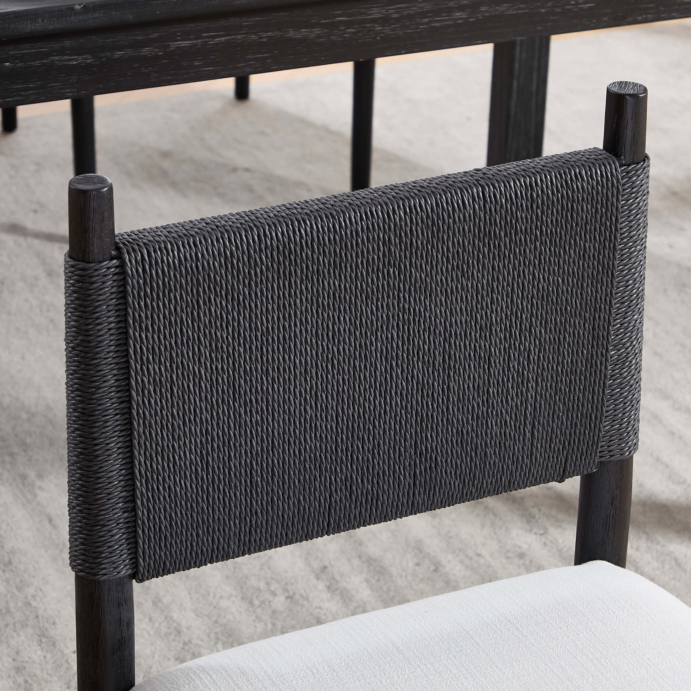 Janoray Rope Woven Back Boho Dining Chairs Set of 2 - 1021DC
