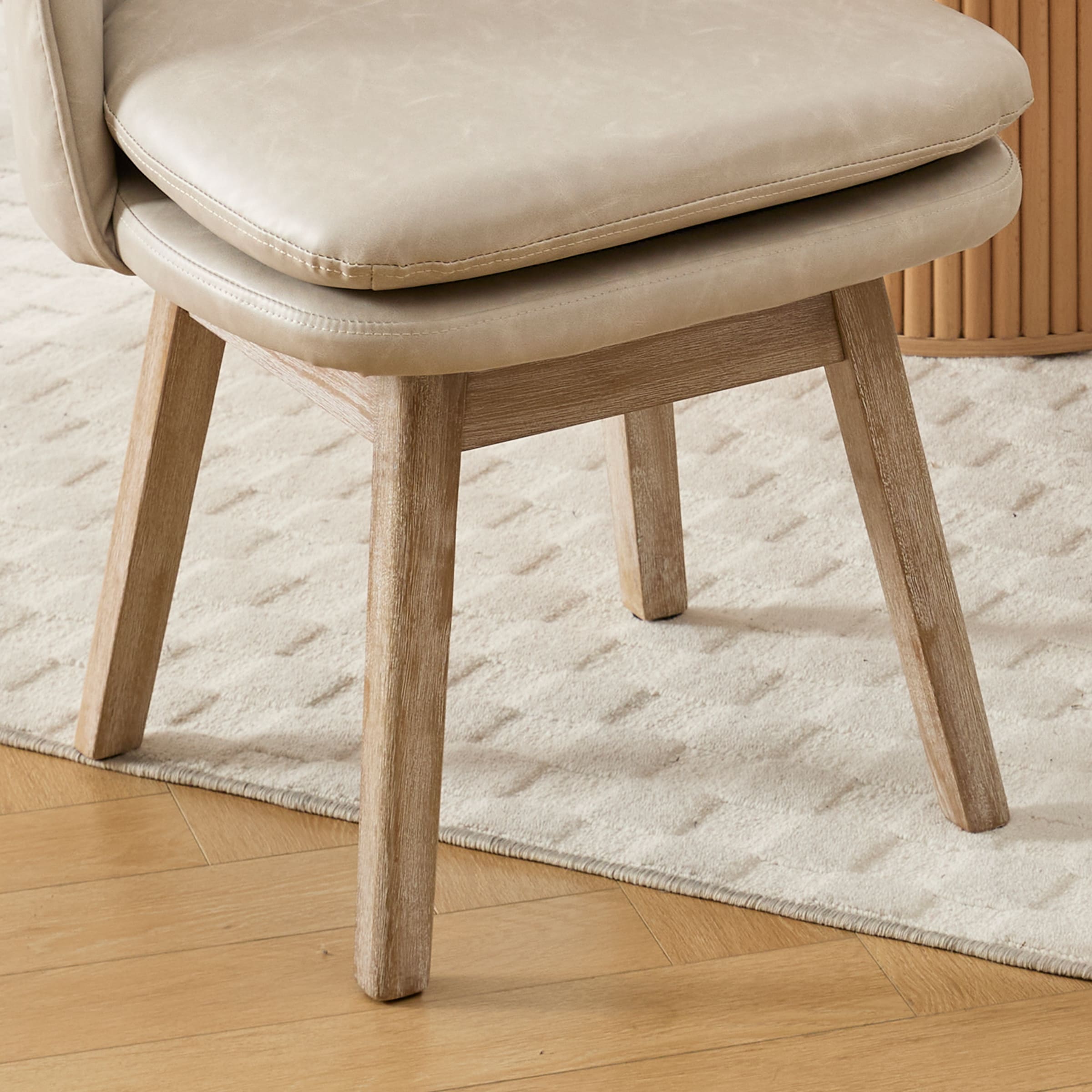 Janoray Swivel Dining Chairs with Beech Wood Legs Set of 2 - 3003DC